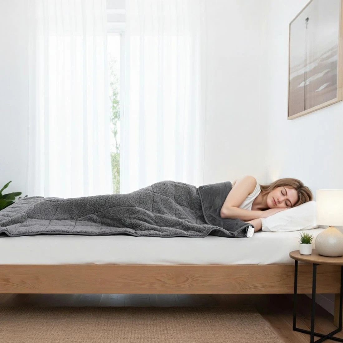 5 Giselle 11KG Weighted Blanket Adults Kid Anti Anxiety Gravity Blankets Sherpa - Grey, 5 of 9