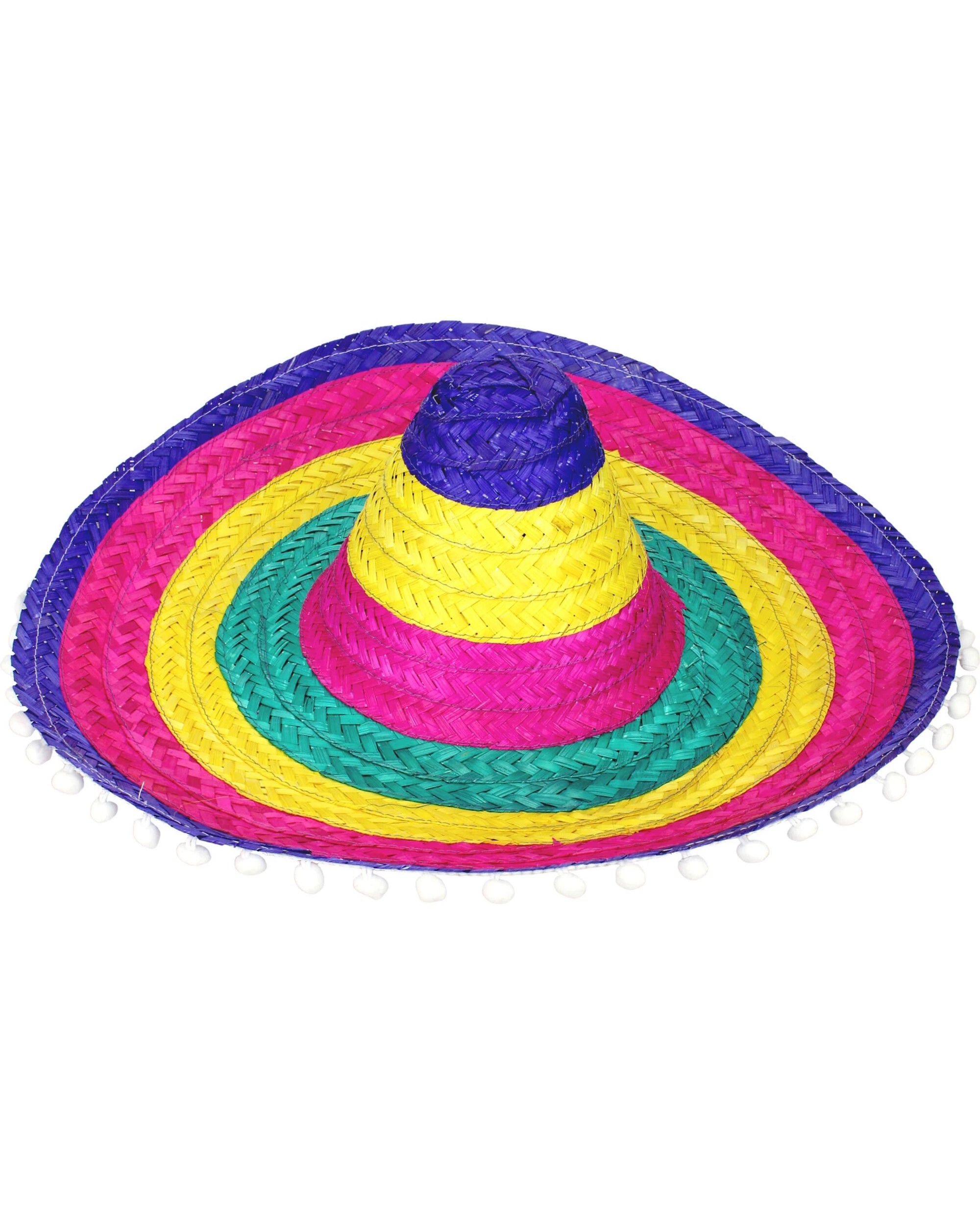 1 JD Party Rainbow Sombrero Hat With Pom Poms - Multi, 1 of 1