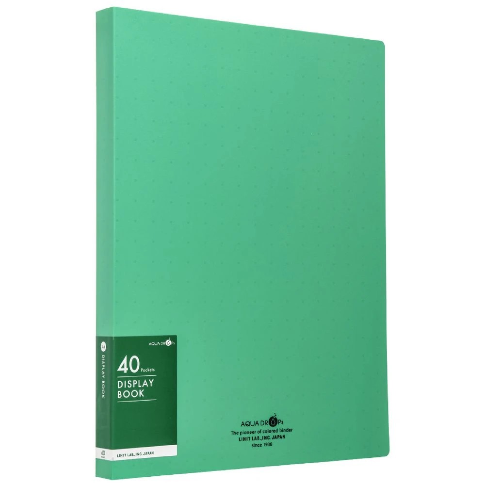 1 Aqua Drops Display Book Fixed 40 Pockets Vivid Green, 1 of 4