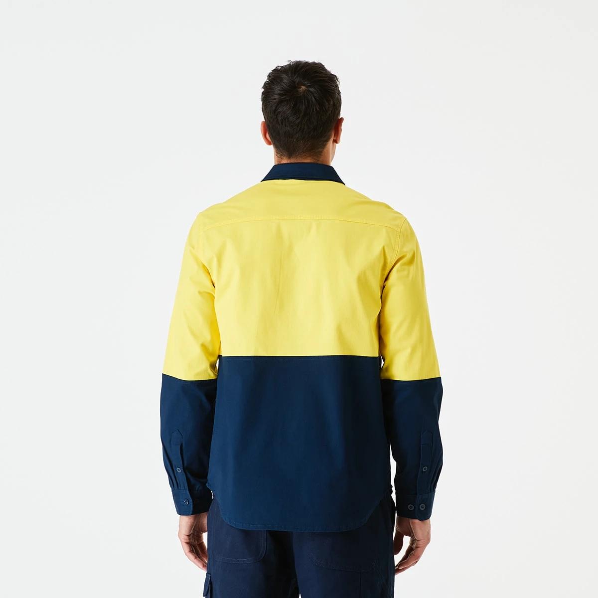 3 Workwear Long Sleeve Hi-Visibility Stretch Shirt SAFETY YELLOW, 3 of 5