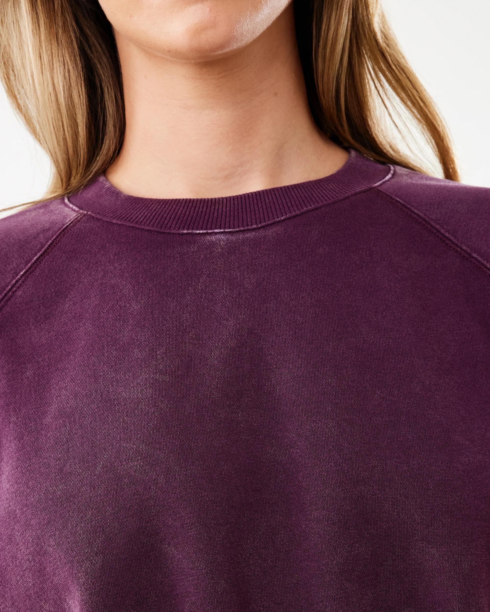 5 Long Sleeve Washed Sweatshirt Drk Mulbry, 5 of 6