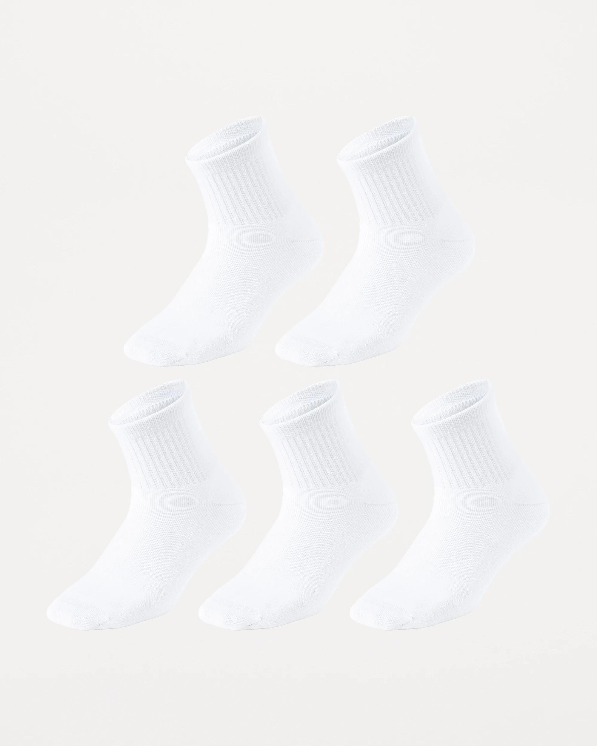 1 5 Pack Quarter Crew Sport Socks WHITE, 1 of 3