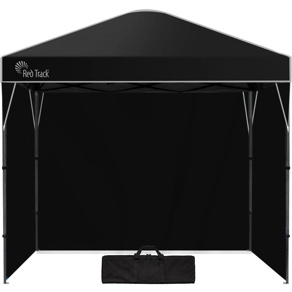 1 Red Track 3x3m Folding Gazebo with 3 Walls, Carry Bag - Black, 1 of 1
