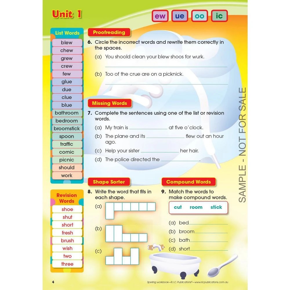 4 Spelling Workbook Interactive Book C, 4 of 5