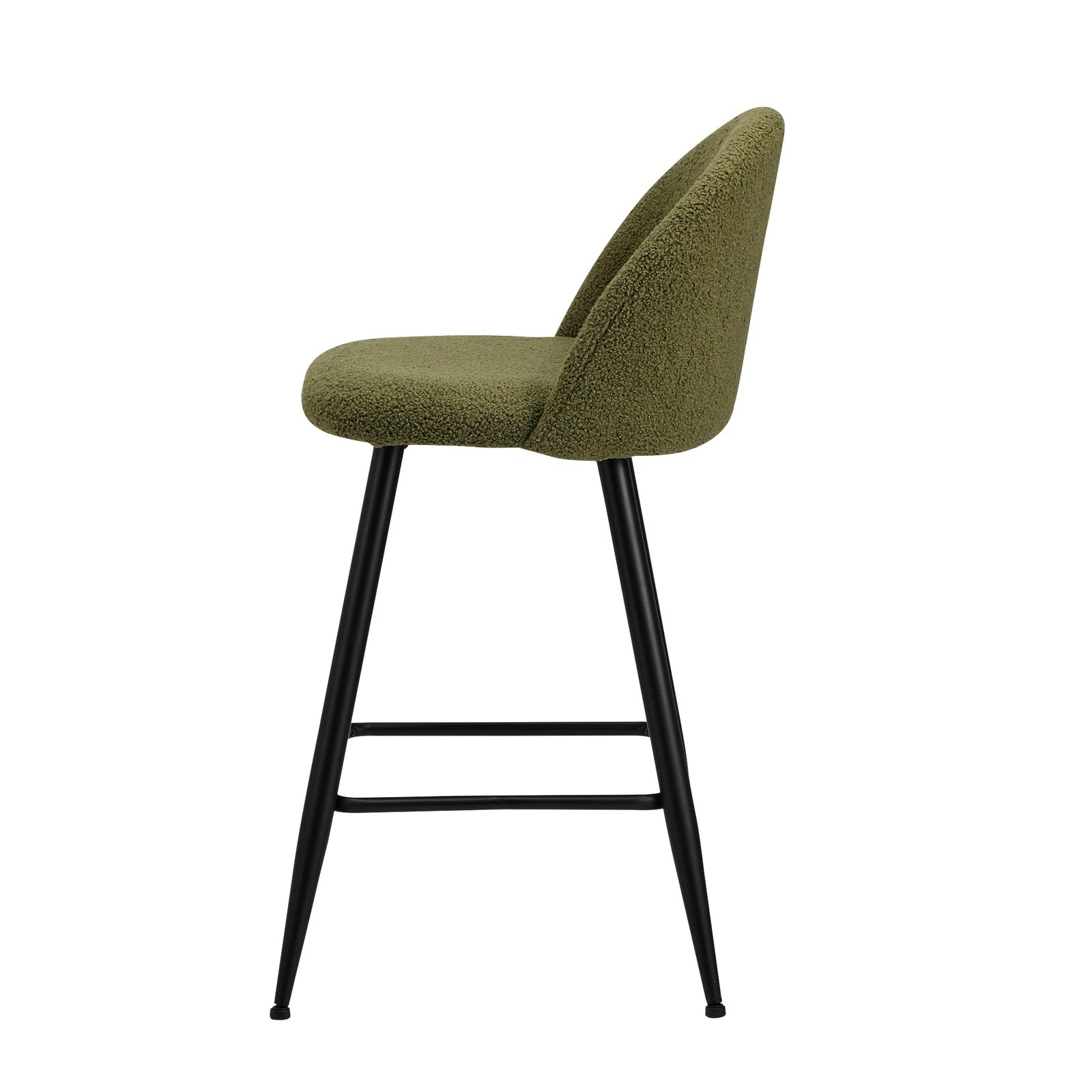 7 Oikiture 2x Bar Stools Kitchen Dining Chairs Counter Stool Boucle Padded
 - Green, 7 of 10