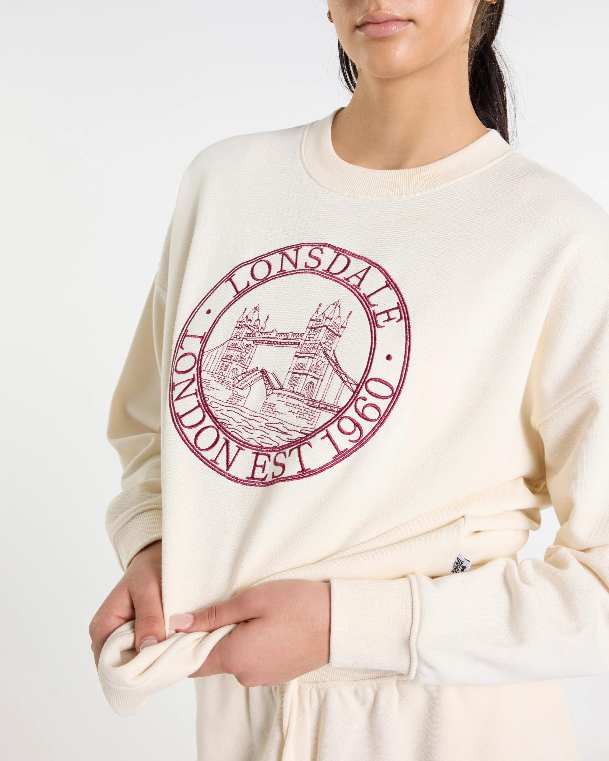 4 Boxy Heritage Sweat Jumper - Lonsdale London CREAM, 4 of 5