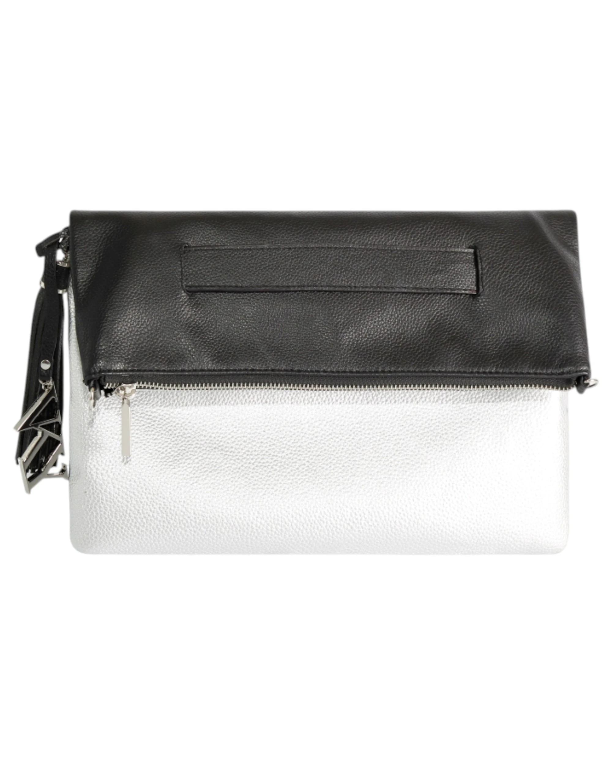 1 VKY Womens Original Lourve Clutch Classic Leather Bag Handbag BLACK/MATT SILVER, 1 of 6