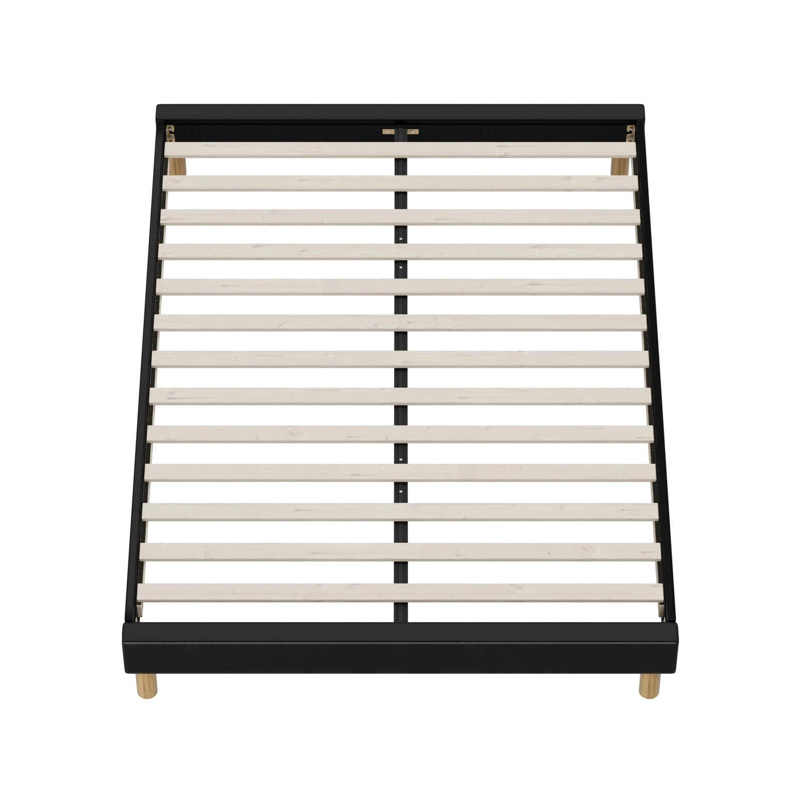 7 Oikiture Bed Frame Double Size Bed Base PU Leather - Black, 7 of 9