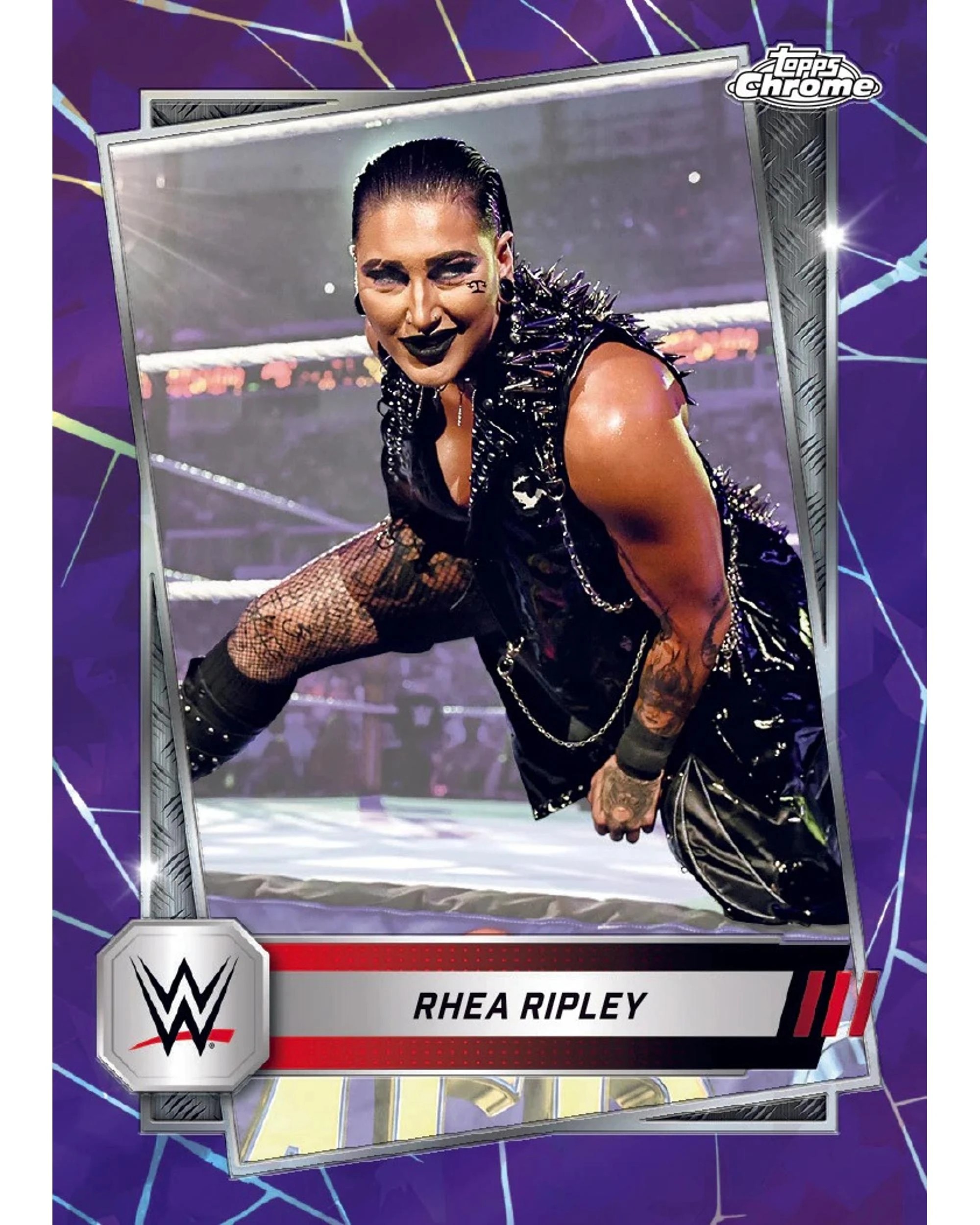 7 Topps 2025 Chrome WWE Wrestling Sapphire Edition Hobby Pack, 7 of 10