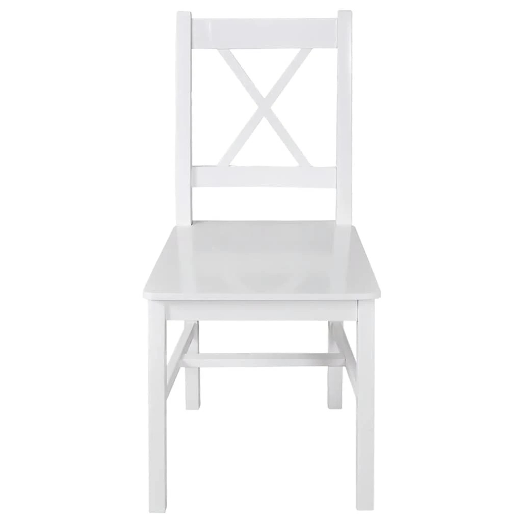 2 Vidaxl Dining Chair Wooden Dining Chair - White, 2 of 4