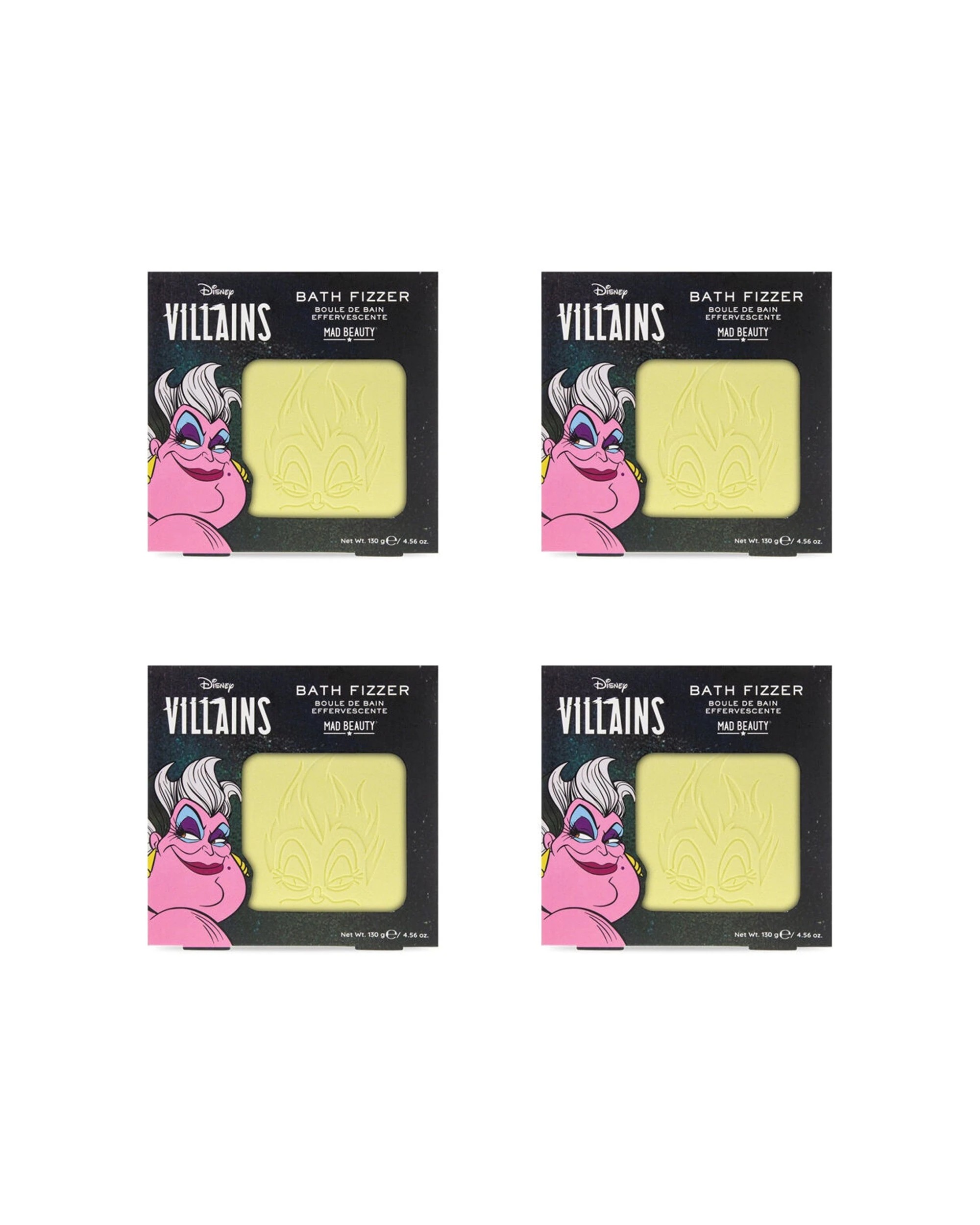 1 Disney Pop Villains Ursula Creamy Coconut Scented Bath Fizzer 130g 4 Pack - Yellow, 1 of 6