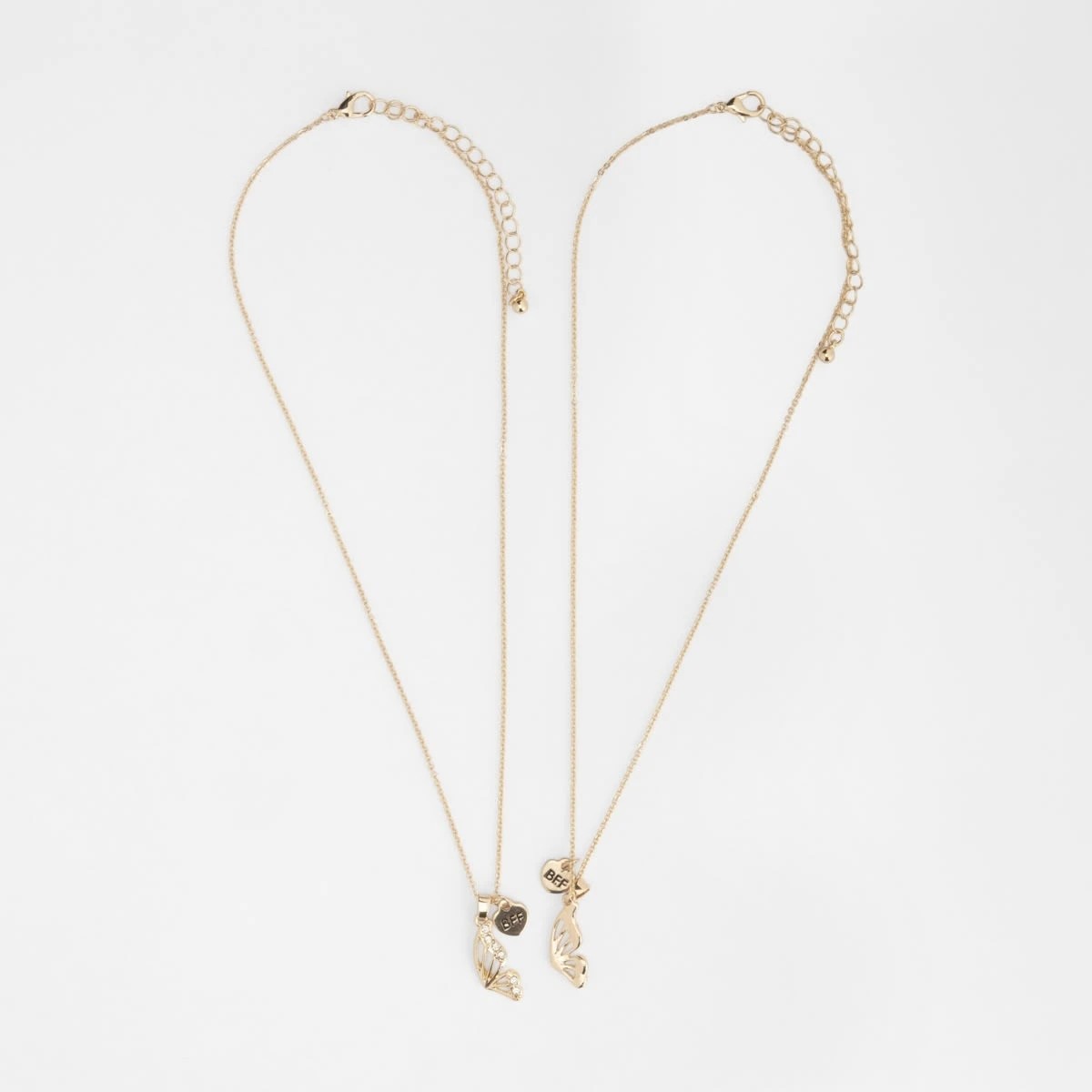2 2 Pack BFF Half Butterfly Necklace - Gold Tone, 2 of 4