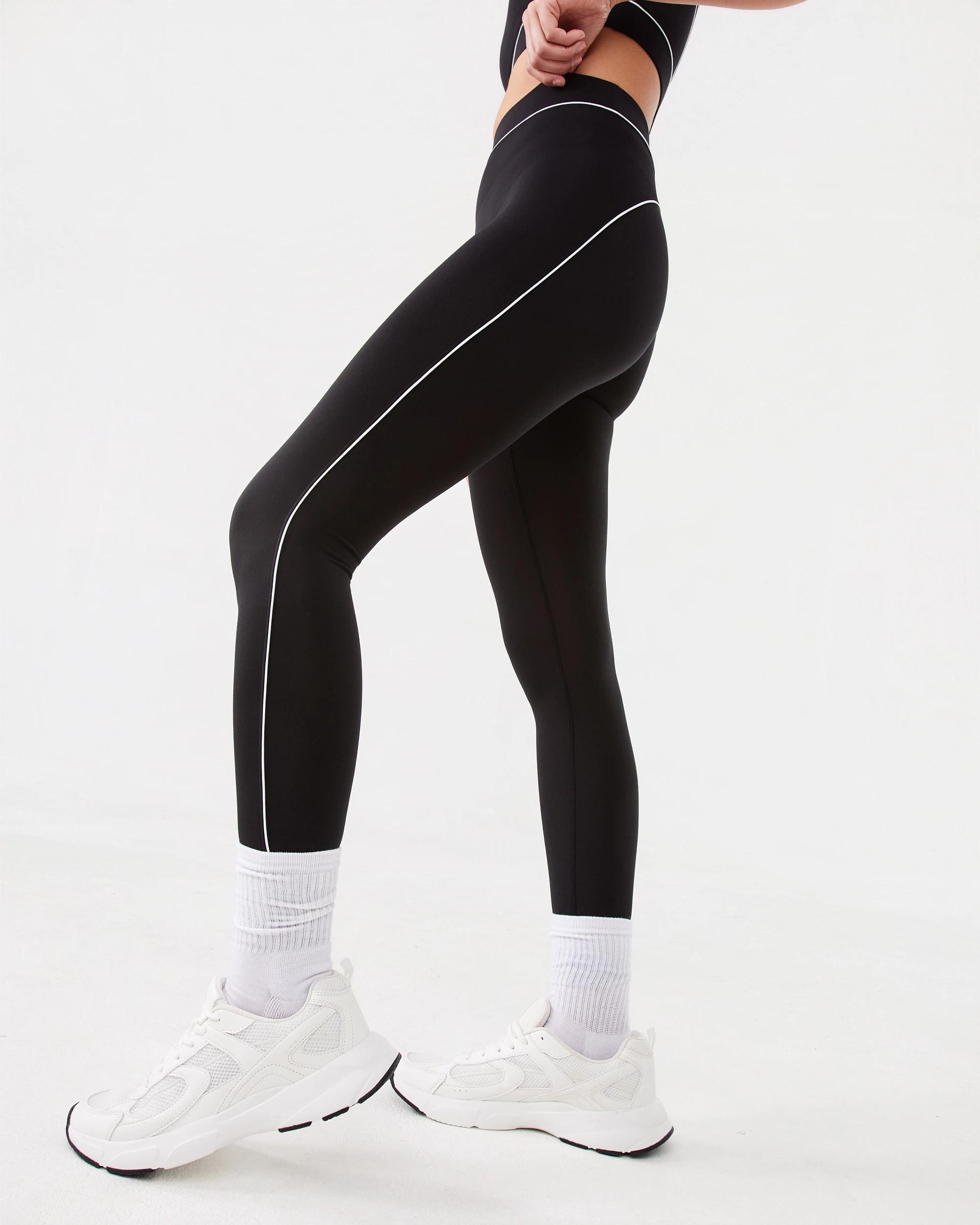 7 Active Womens Contrast Leggings Black, 7 of 7