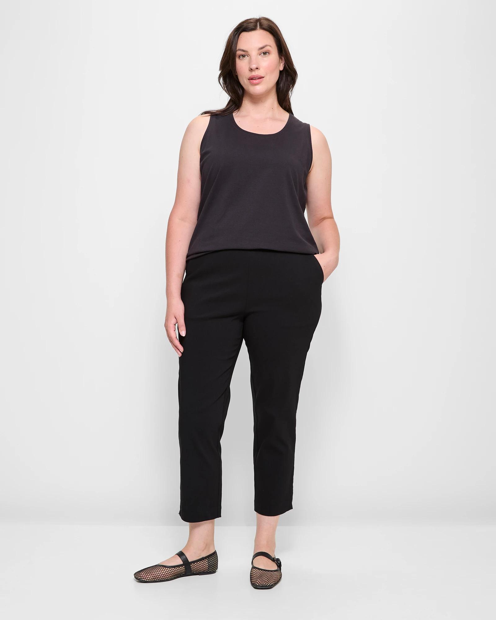 1 Target Plus Size Ankle Length Bengaline Pants - Carrie BLACK, 1 of 5