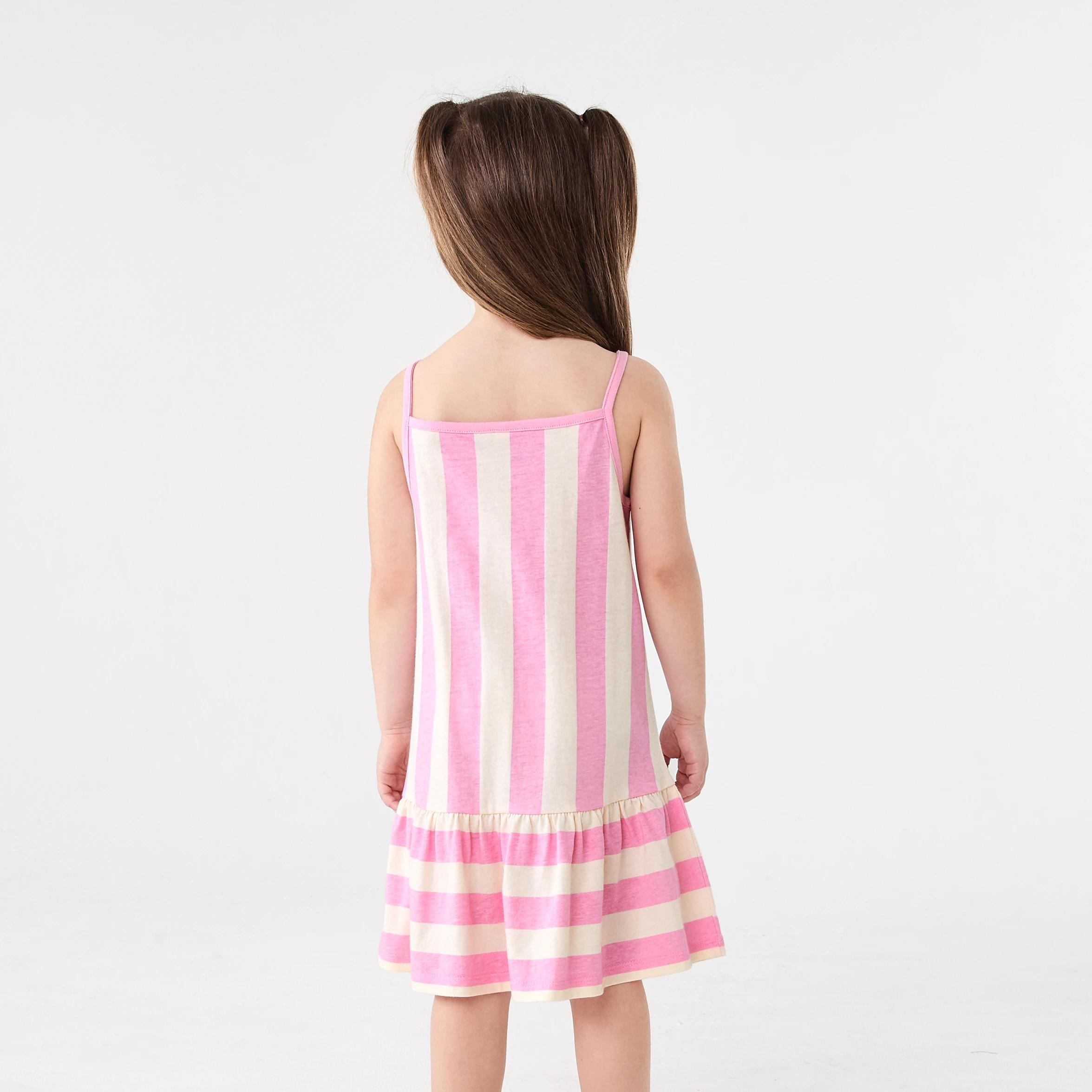 2 Sleeveless Print Dress Pink Strpe, 2 of 7