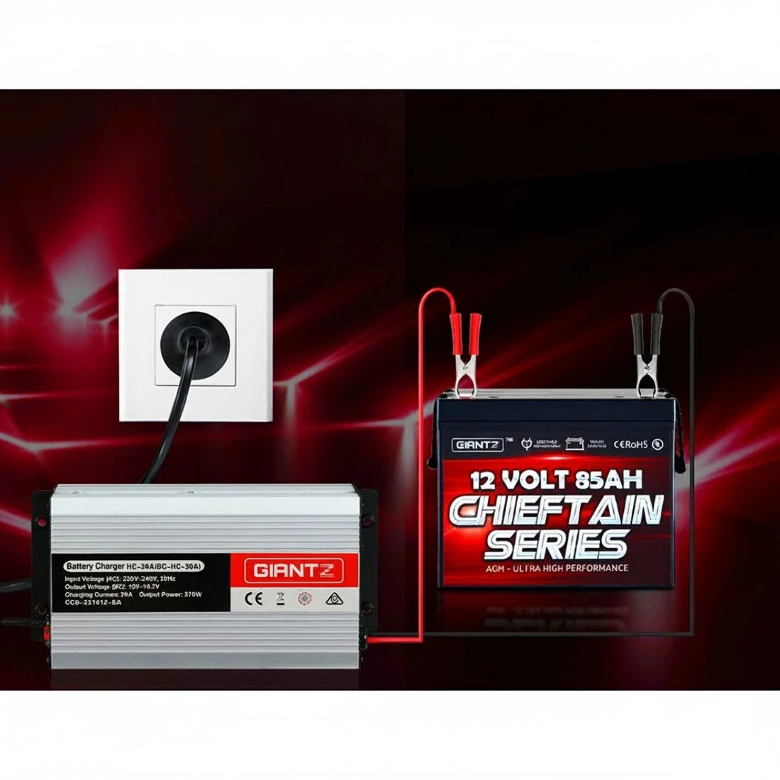 6 Giantz 12V 30A Car Battery Charger Inverter 30 Amp ATV 4WD Boat Caravan - Multi, 6 of 7