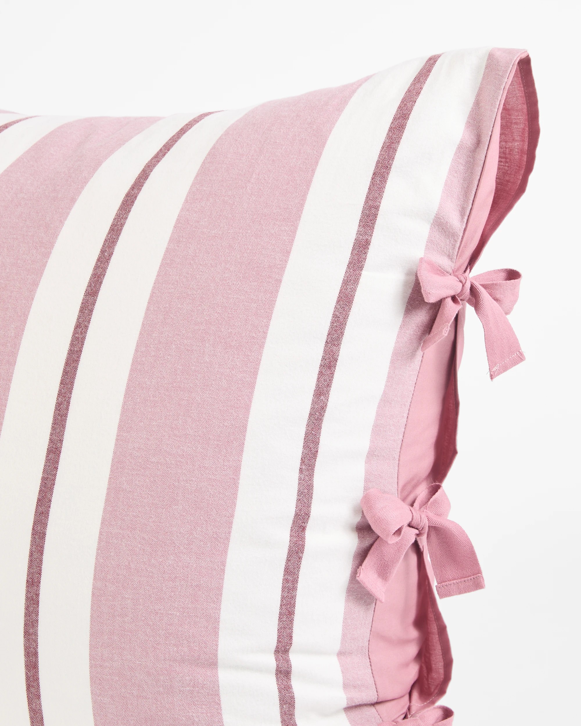 3 Target Peyton Australian Cotton Herringbone Stripe European Pillowcase - Queen Bed - Pink, 3 of 4