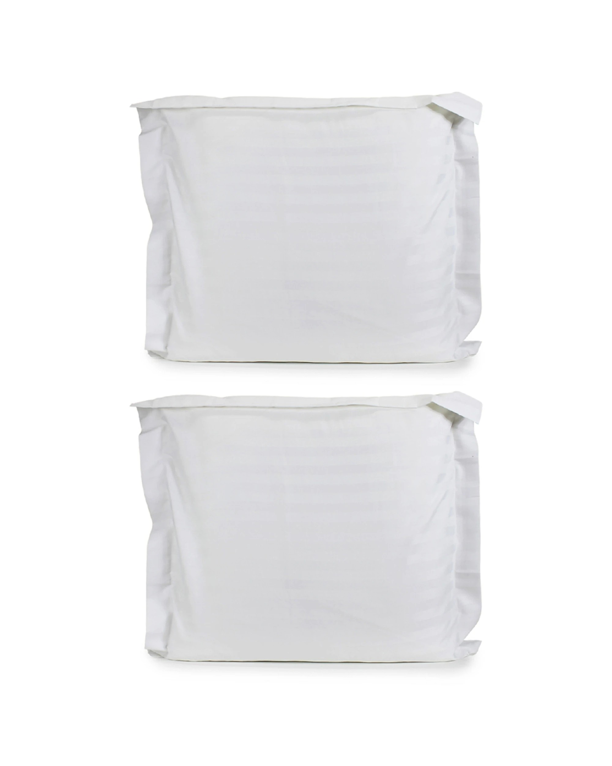 1 Jason Commercial Satin Stripe Pillow Case Tailored 2PK 65x65cm - White, 1 of 3