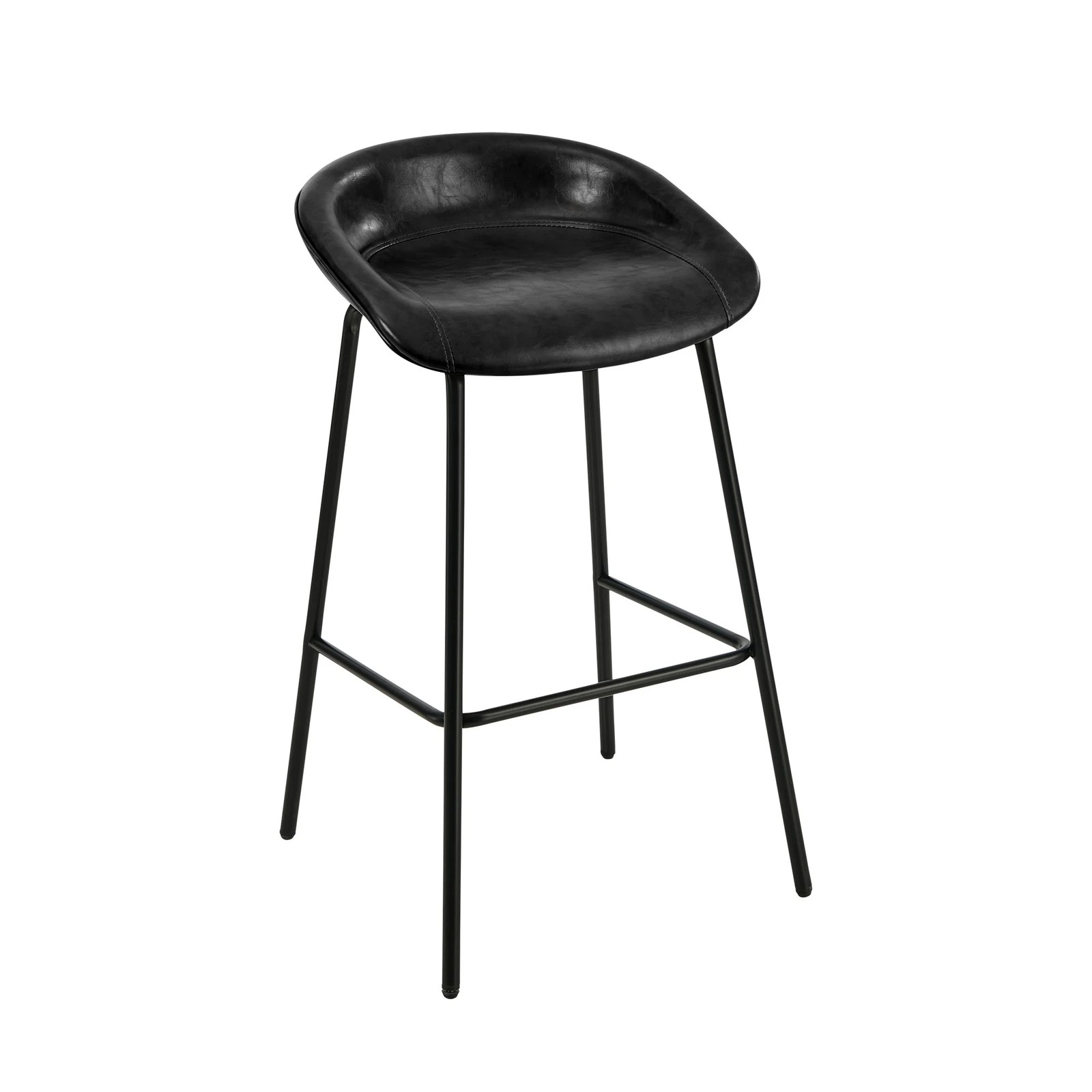 7 Oikiture 4x Bar Stools Barstool PU Leather - Black, 7 of 9