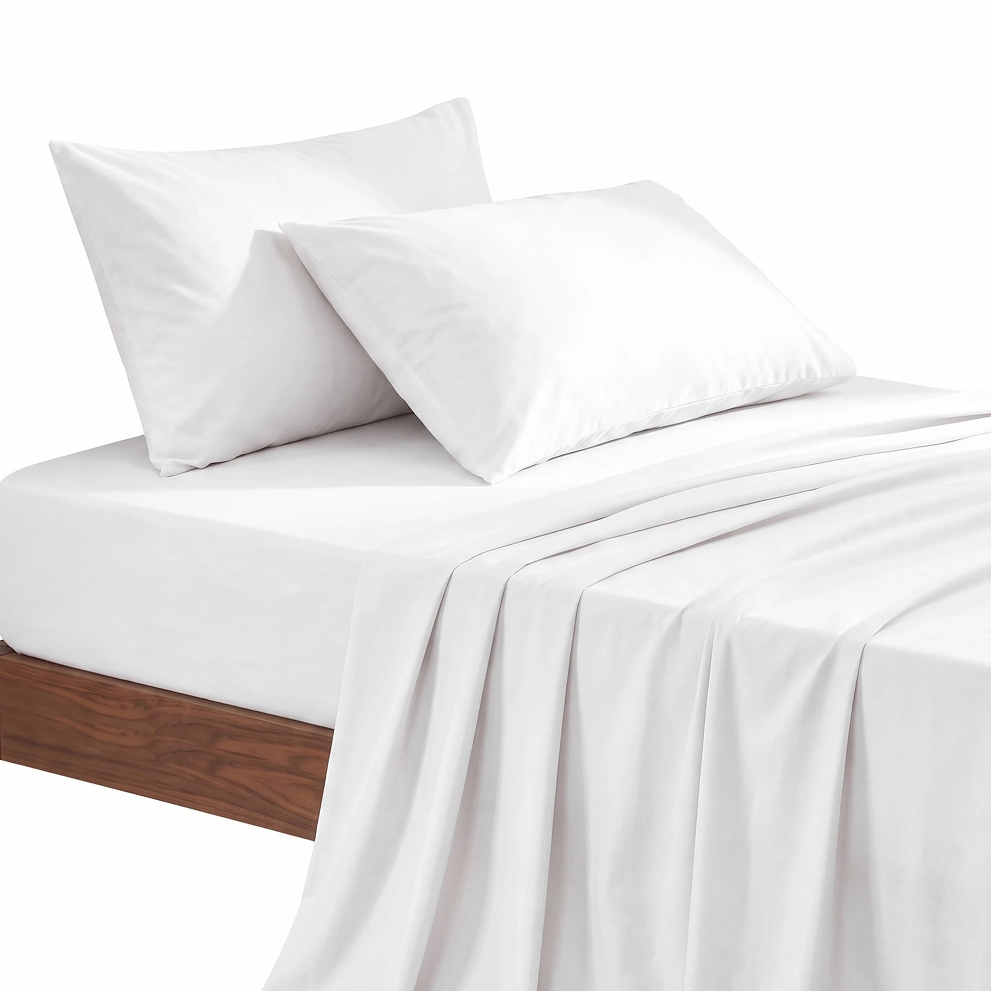 3 Giselle Bedding 500TC 100% Cotton Bed Sheet Set Includes Fitted Sheet 40cm Deep Pocket - Single Bed - White, 3 of 10