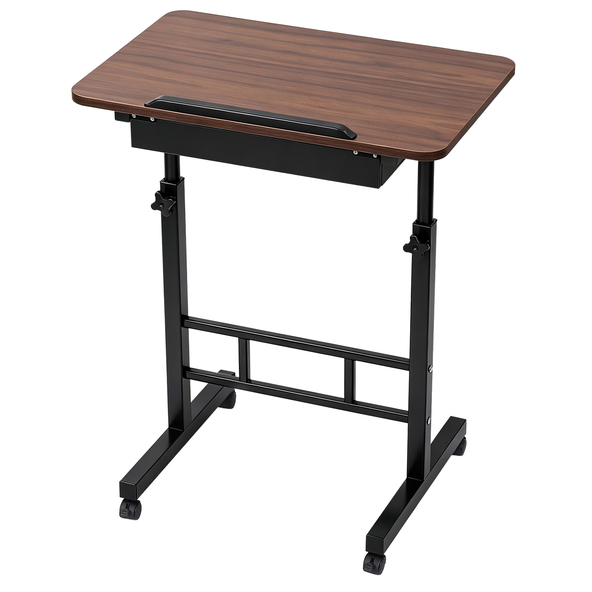 3 Artiss Adjustable Laptop Desk Mobile Bedside Table Hidden Storage - Natural, 3 of 10