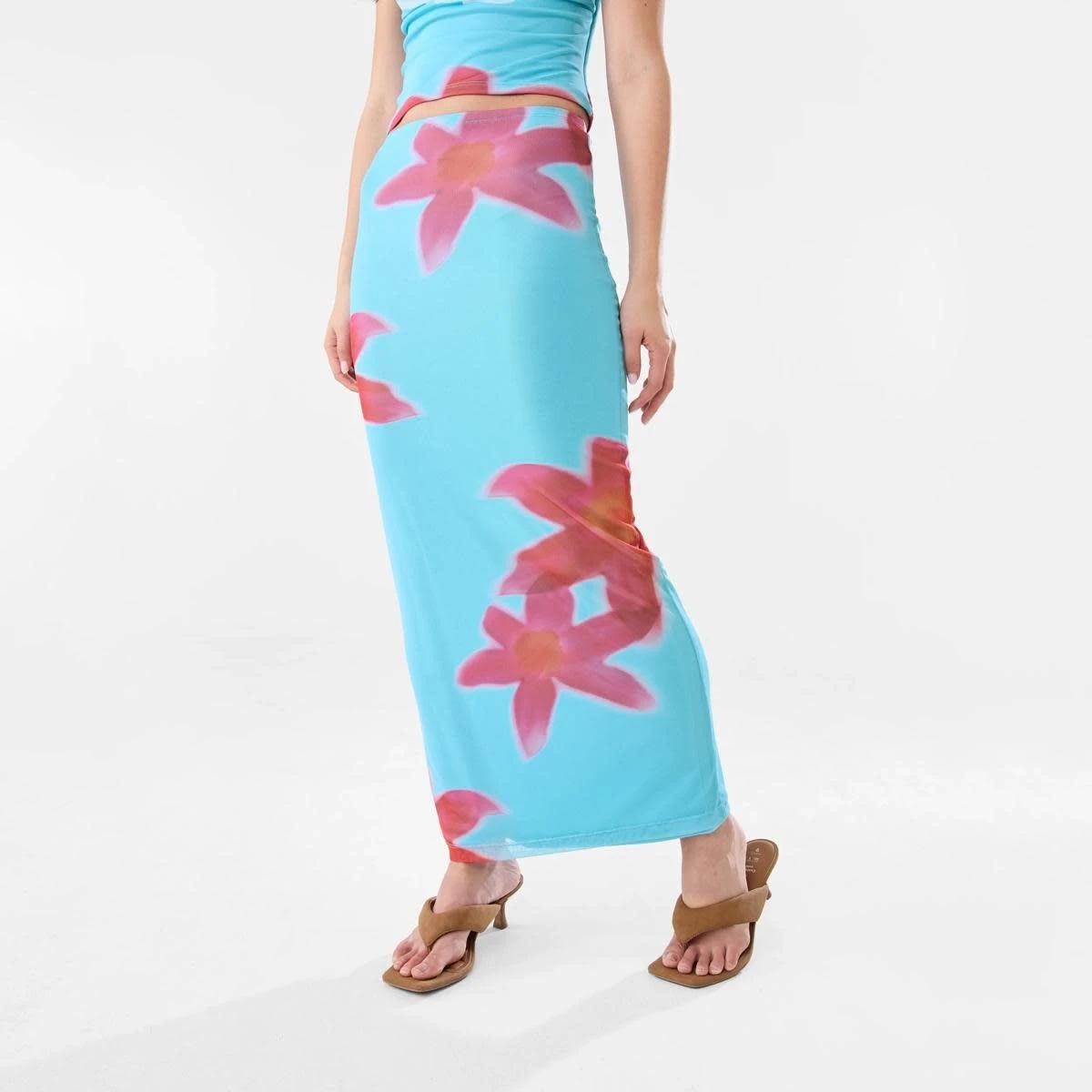 1 Mesh Maxi Skirt HOT TROP CLEAR AQUA, 1 of 8