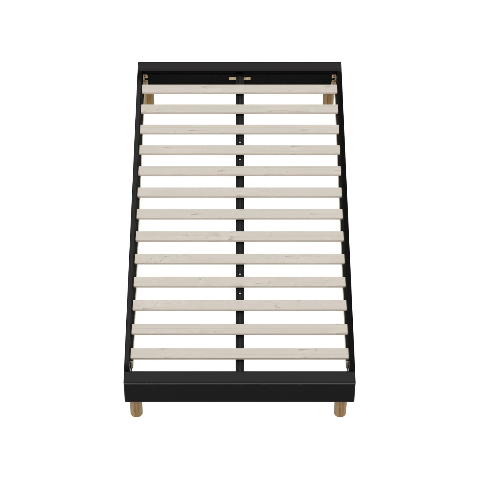 8 Oikiture Bed Frame King Single Size Bed Base PU Leather - Black, 8 of 9