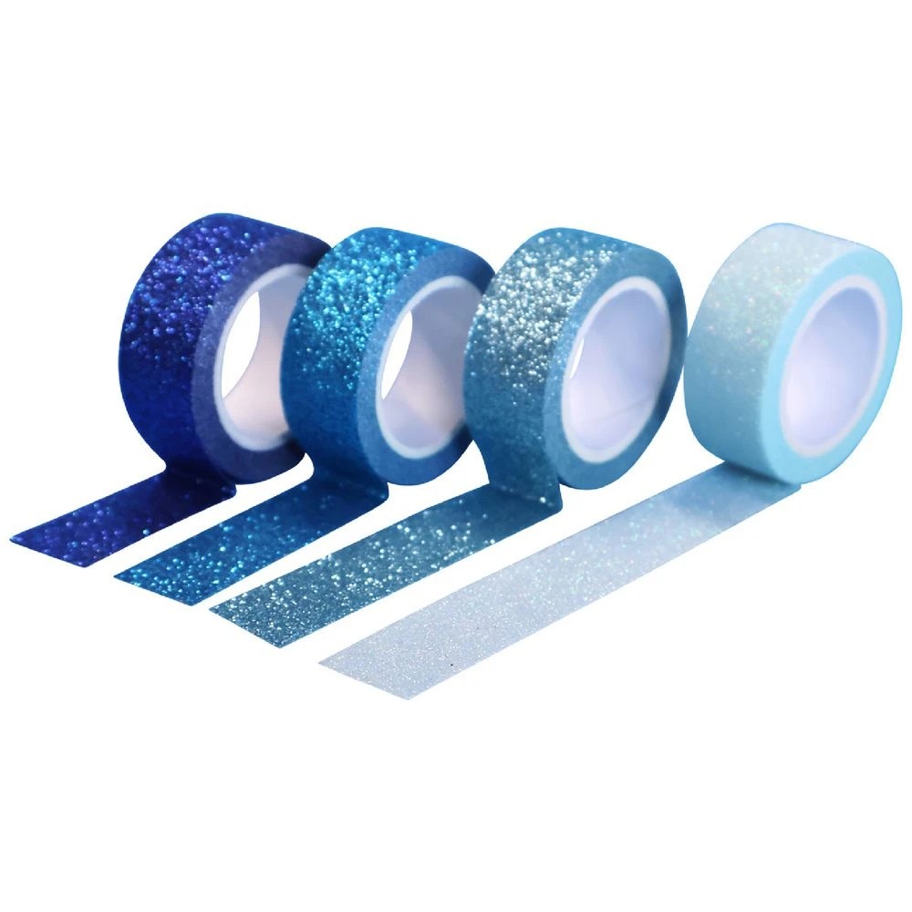 2 X-Press It Glitter Deco Tape 15mm x 3m Blue 4 Pack, 2 of 3