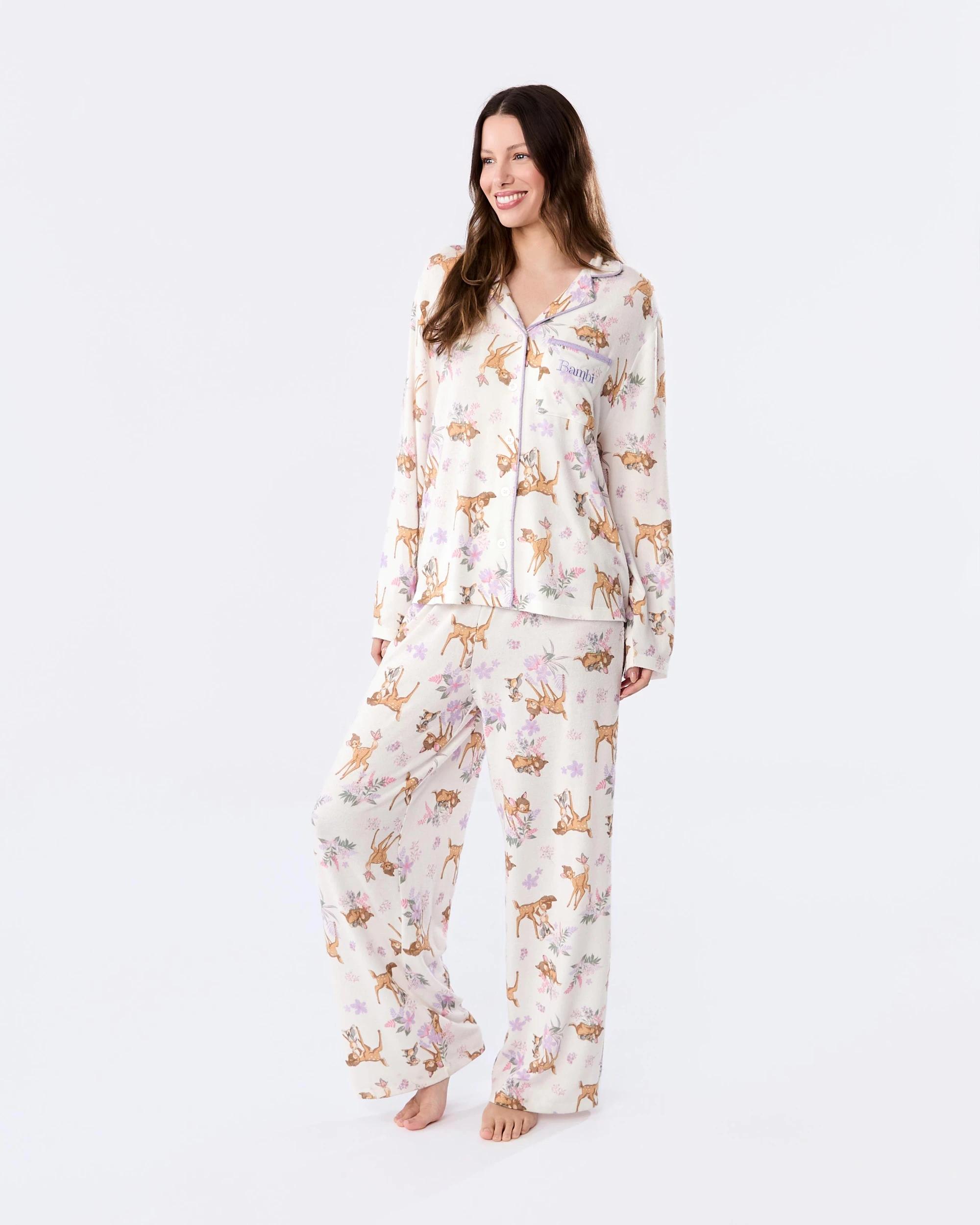 2 Bambi License Long Sleeve Top and Pants Supersoft Pyjama Set Bambi, 2 of 5