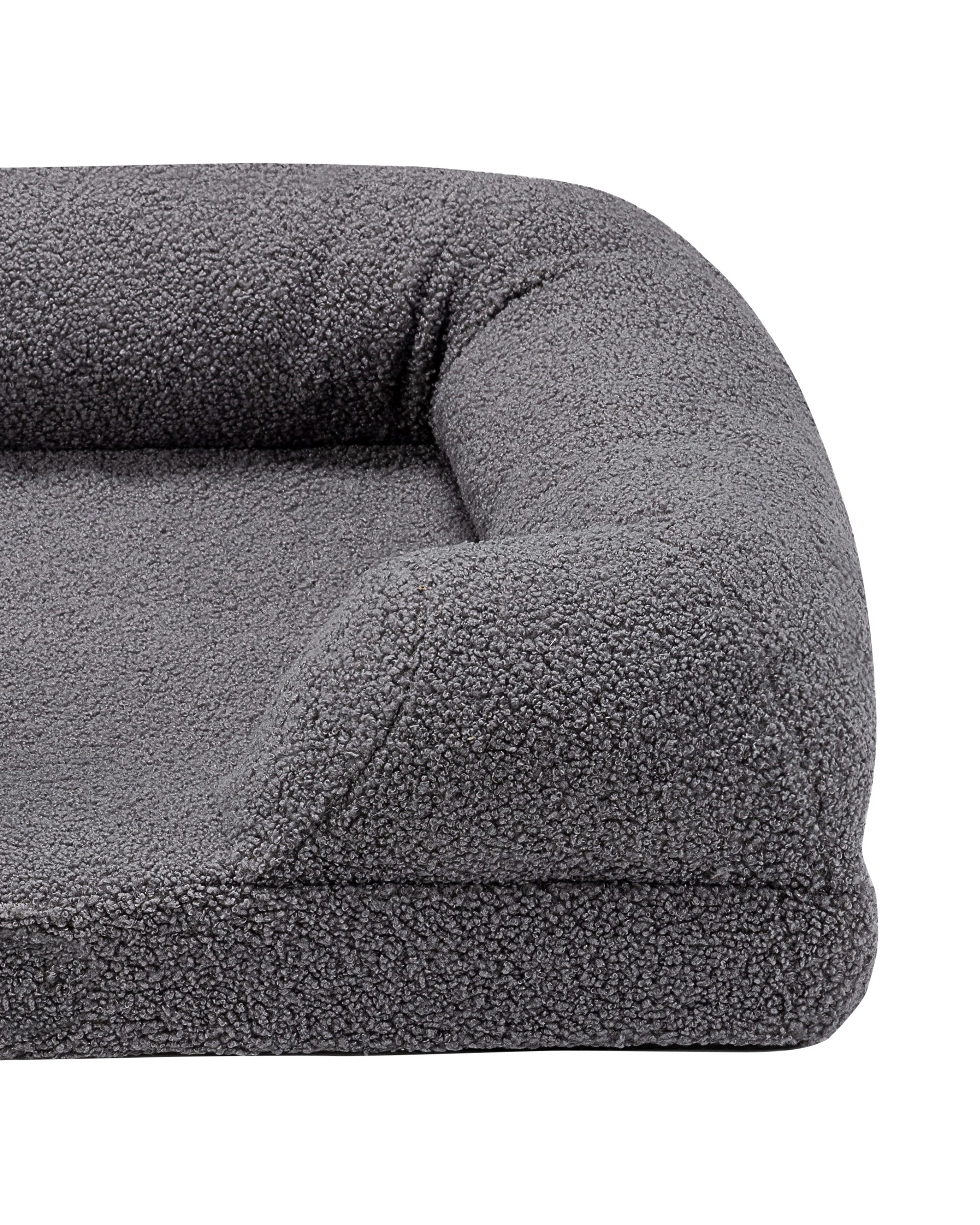 4 Petzly Memory Foam Dog Bed Plush Pet Sofa Calming Bed Washable Cover Grey 71cm, 4 of 9