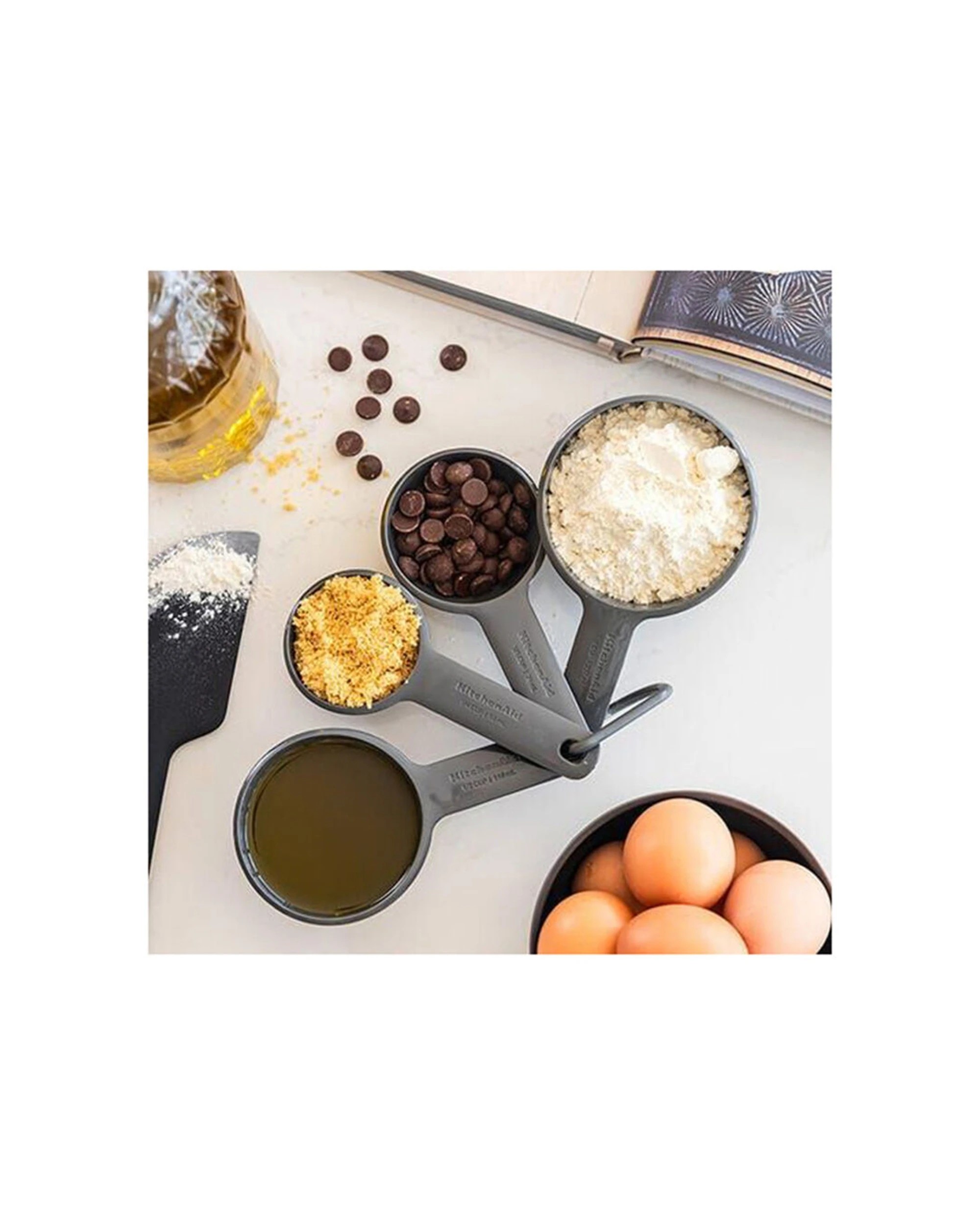 5 KitchenAid 2x 4pc Measuring Cups Cooking Utensil Kitchen Tool - Grey, 5 of 6