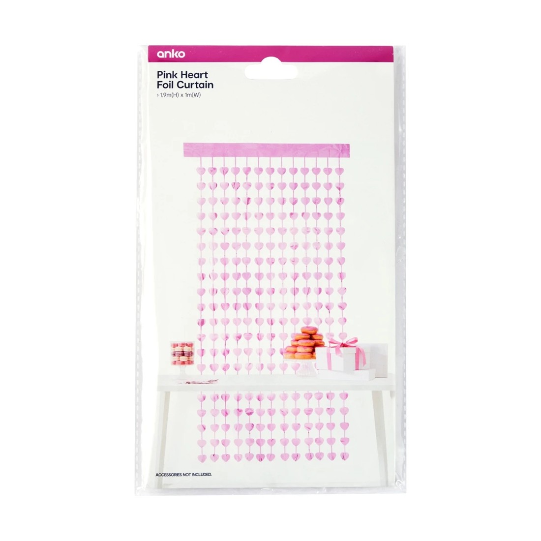 6 Pink Heart Foil Curtain, 6 of 6