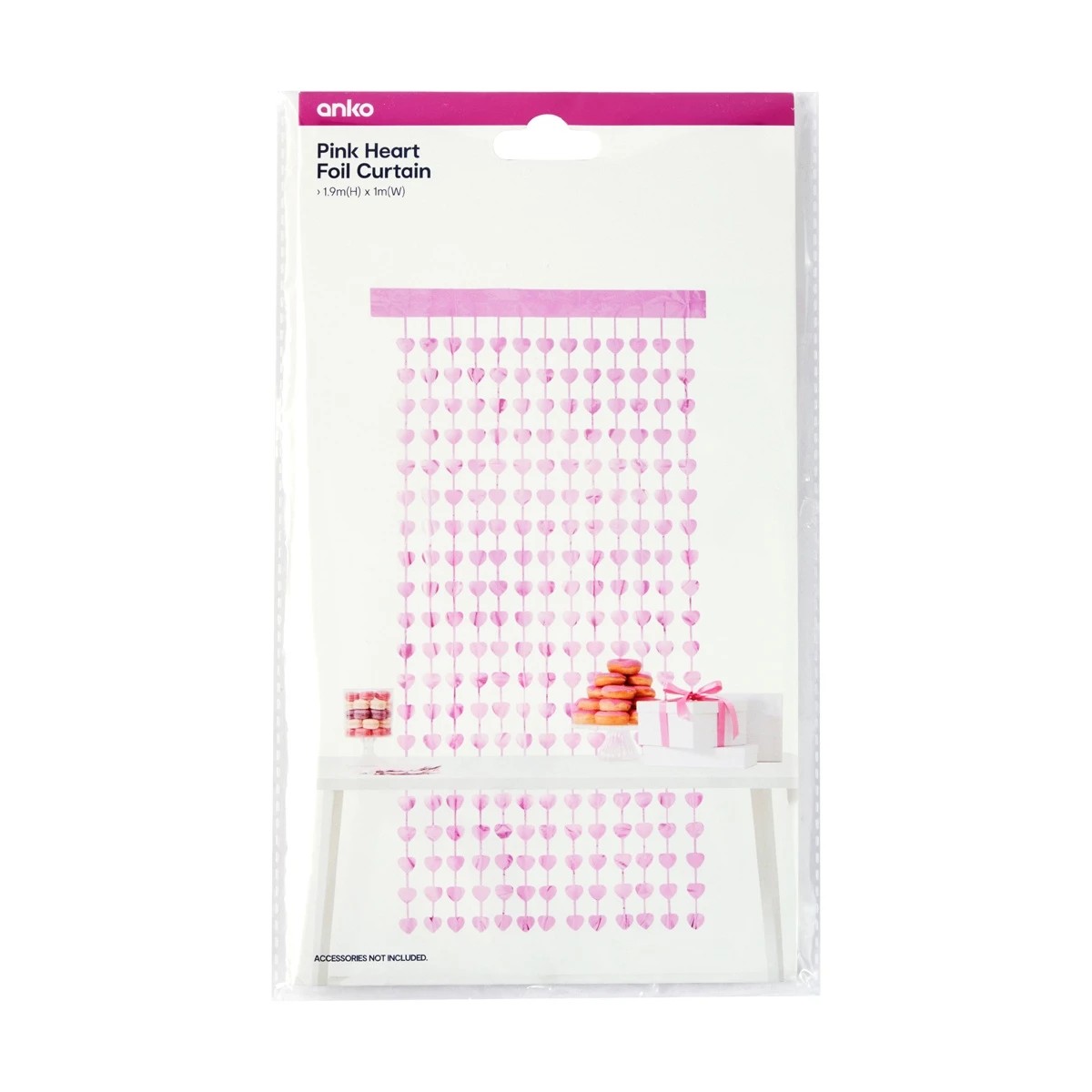 6 Pink Heart Foil Curtain, 6 of 6