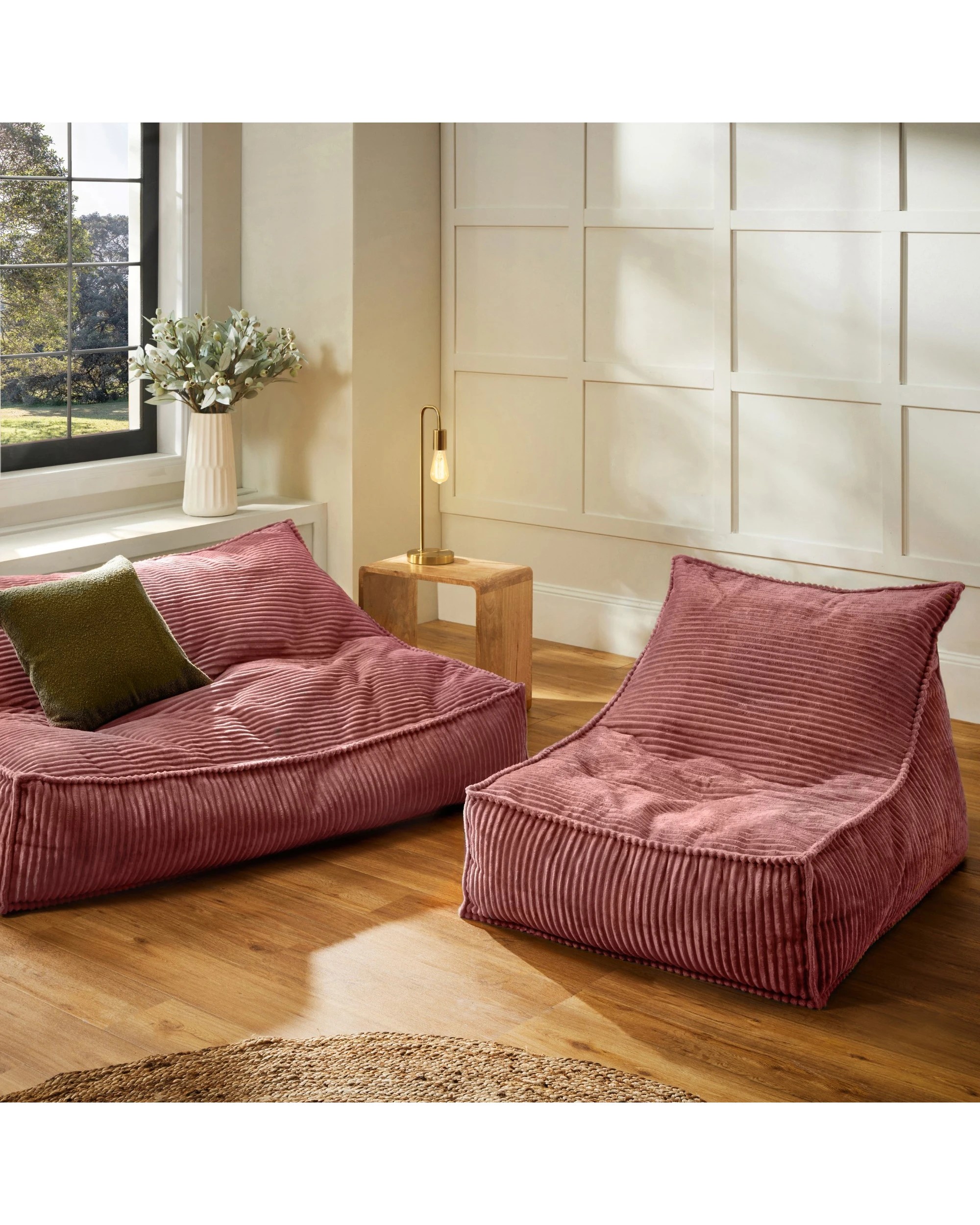 7 Cadence & Co. Wilde Ribbed Luxe Fleece Bean Bag Lounge Cover - Blush, 7 of 7