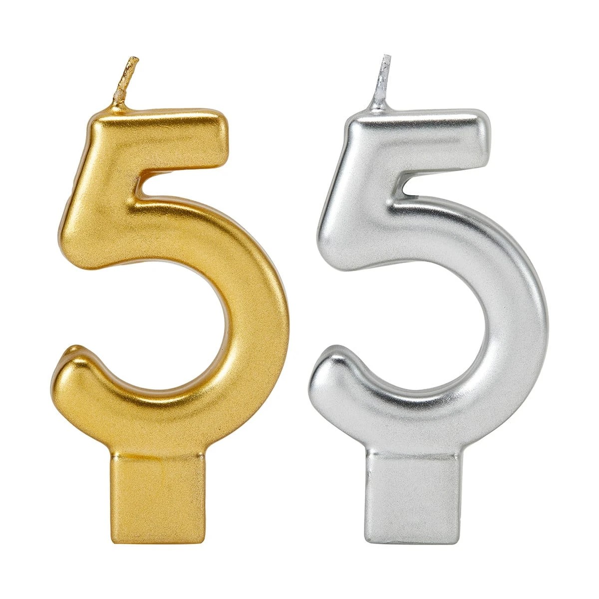 1 Metallic Candle Number 5 - Assorted, 1 of 6