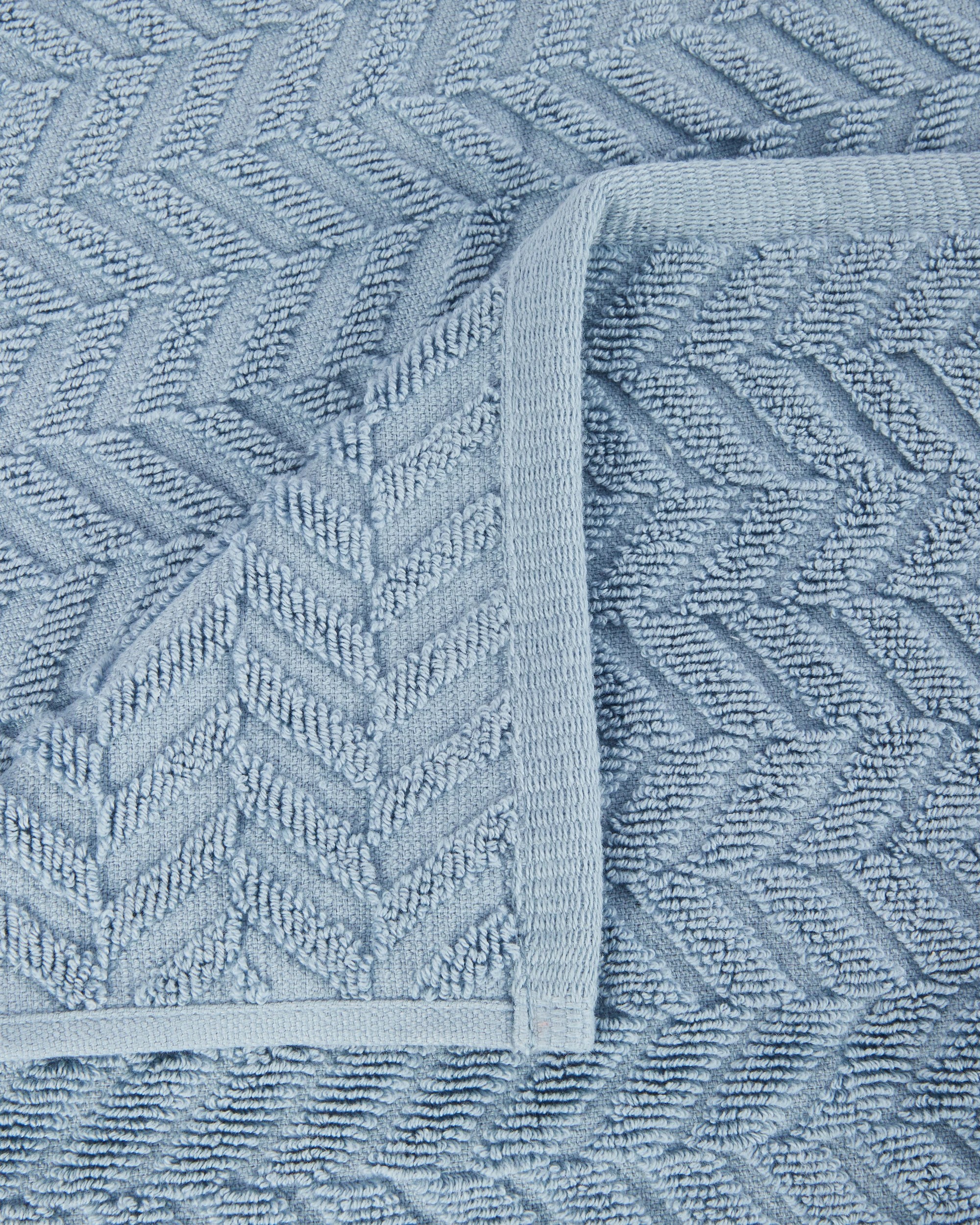 2 Chevron Cotton Hand Towel - Blue, 2 of 5