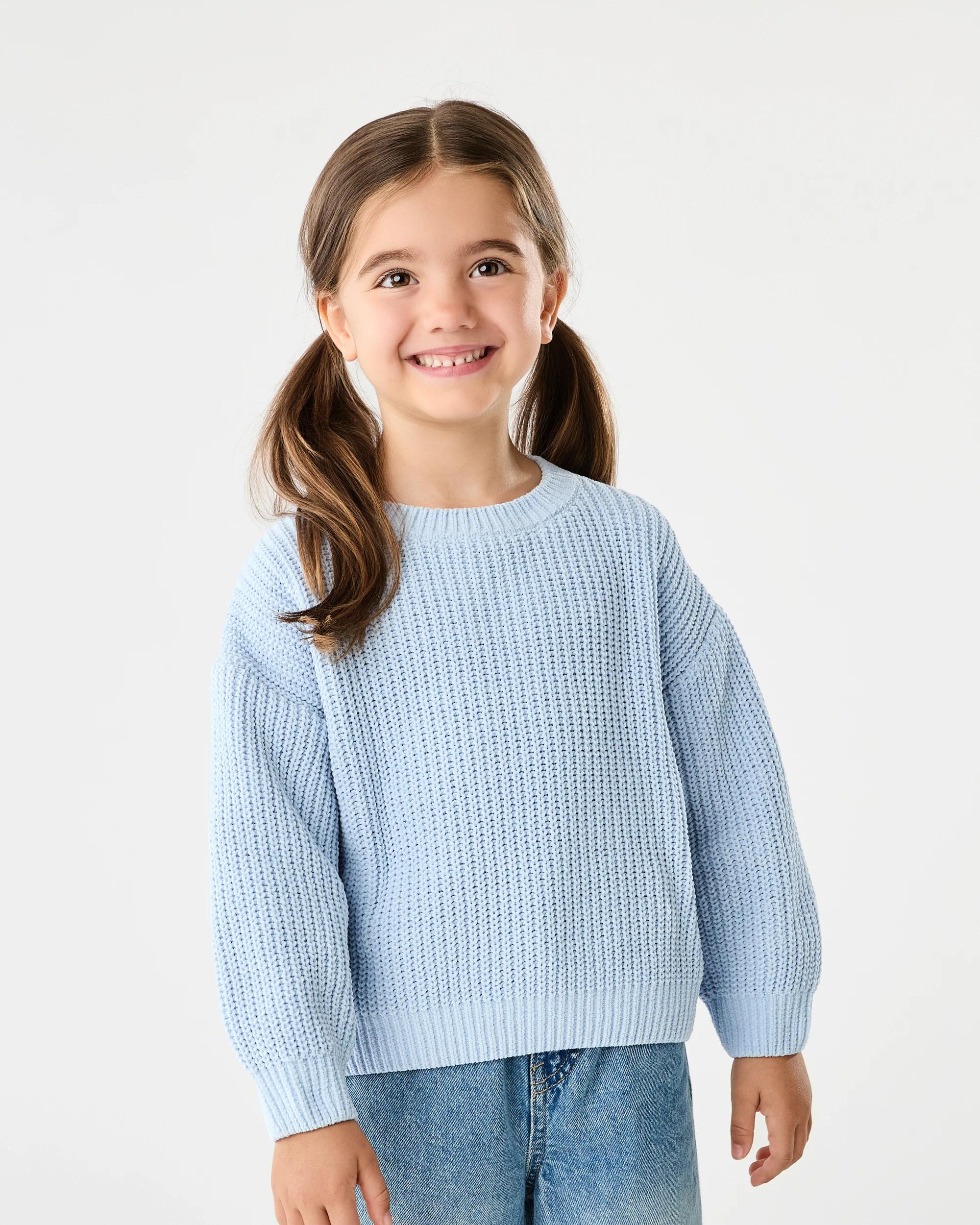 1 Chenille Knit Top Blu Kntky, 1 of 8