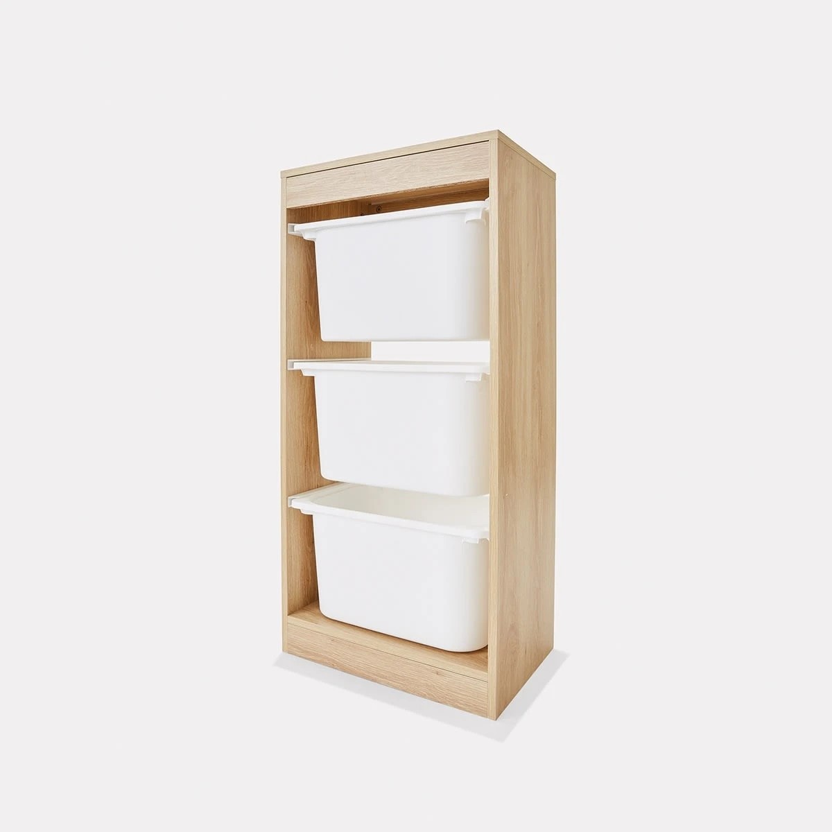 3 Kids 3-Tub Storage Organiser - Oak Look, 3 of 6