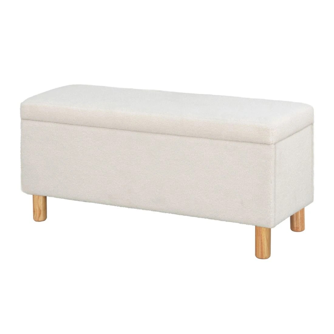 1 Artiss Storage Ottoman Blanket Box 99cm - White, 1 of 6