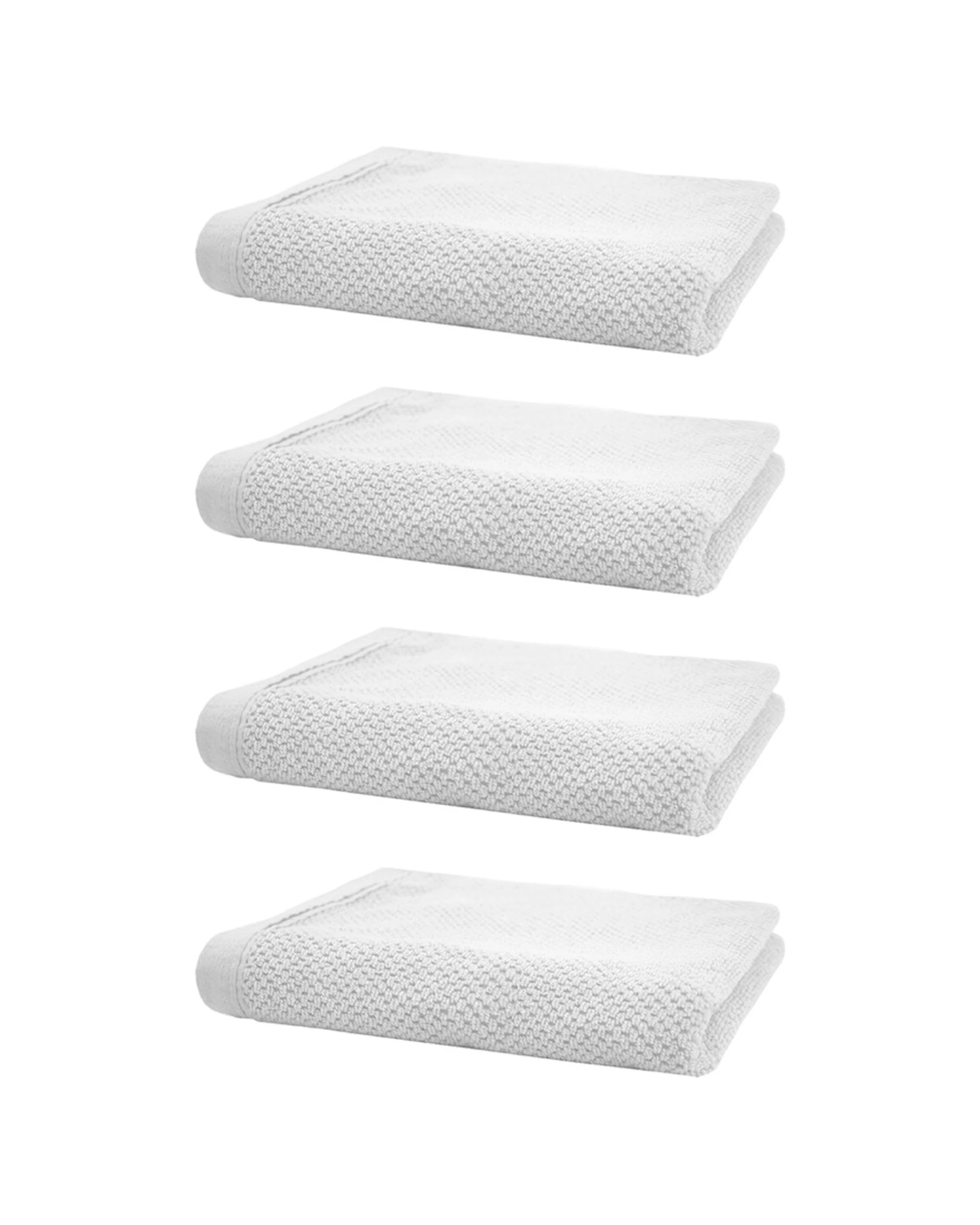 1 Bambury Angove 600gsm Soft Absorbent Cotton Hand Towel 4PK 40x70cm - White, 1 of 5