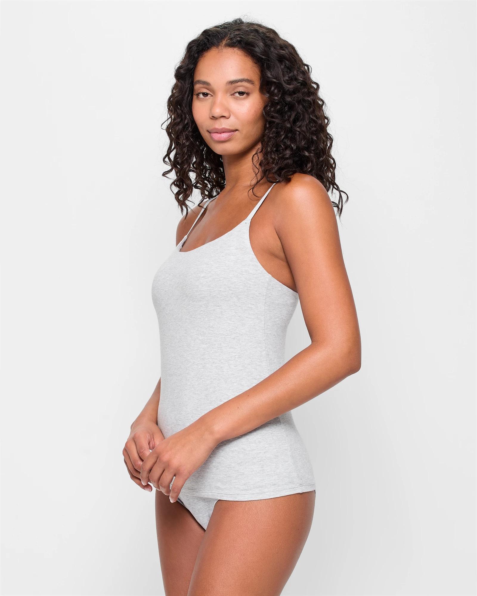 2 Target Australian Cotton Blend Shelf Bra Cami GREY MARLE, 2 of 4