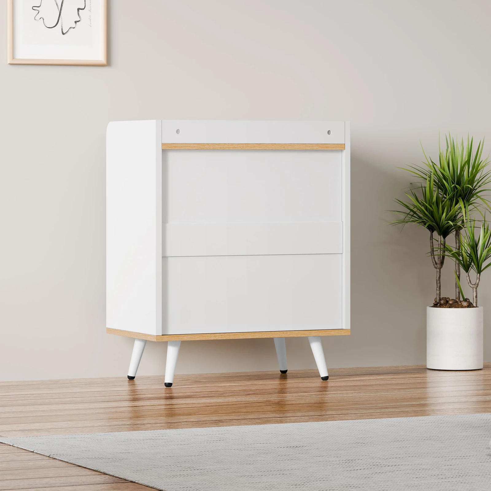 8 Alfordson 3 Chest of Drawers Modern Storage Cabinet Dresser - Oak, 8 of 10