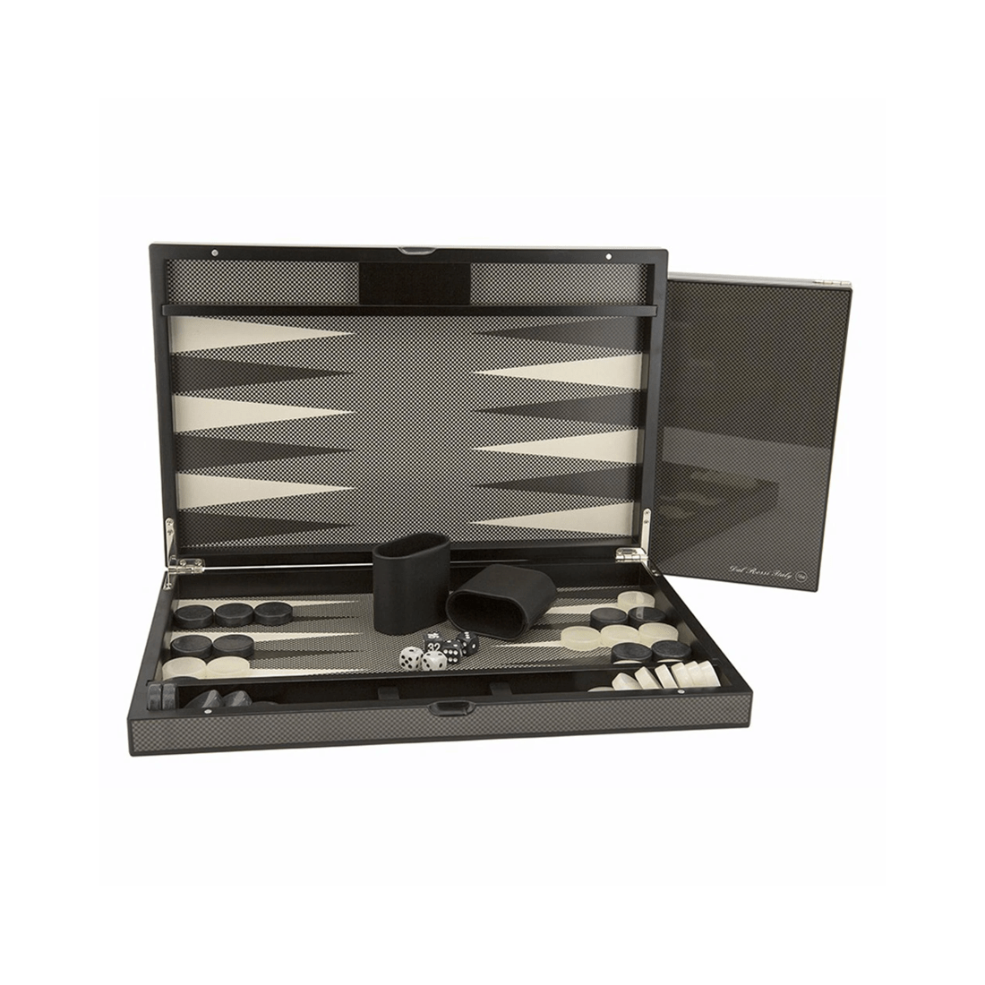 1 Dal Rossi Italy Dal Rossi Carbon Fibre 15 inch Backgammon Set, 1 of 3