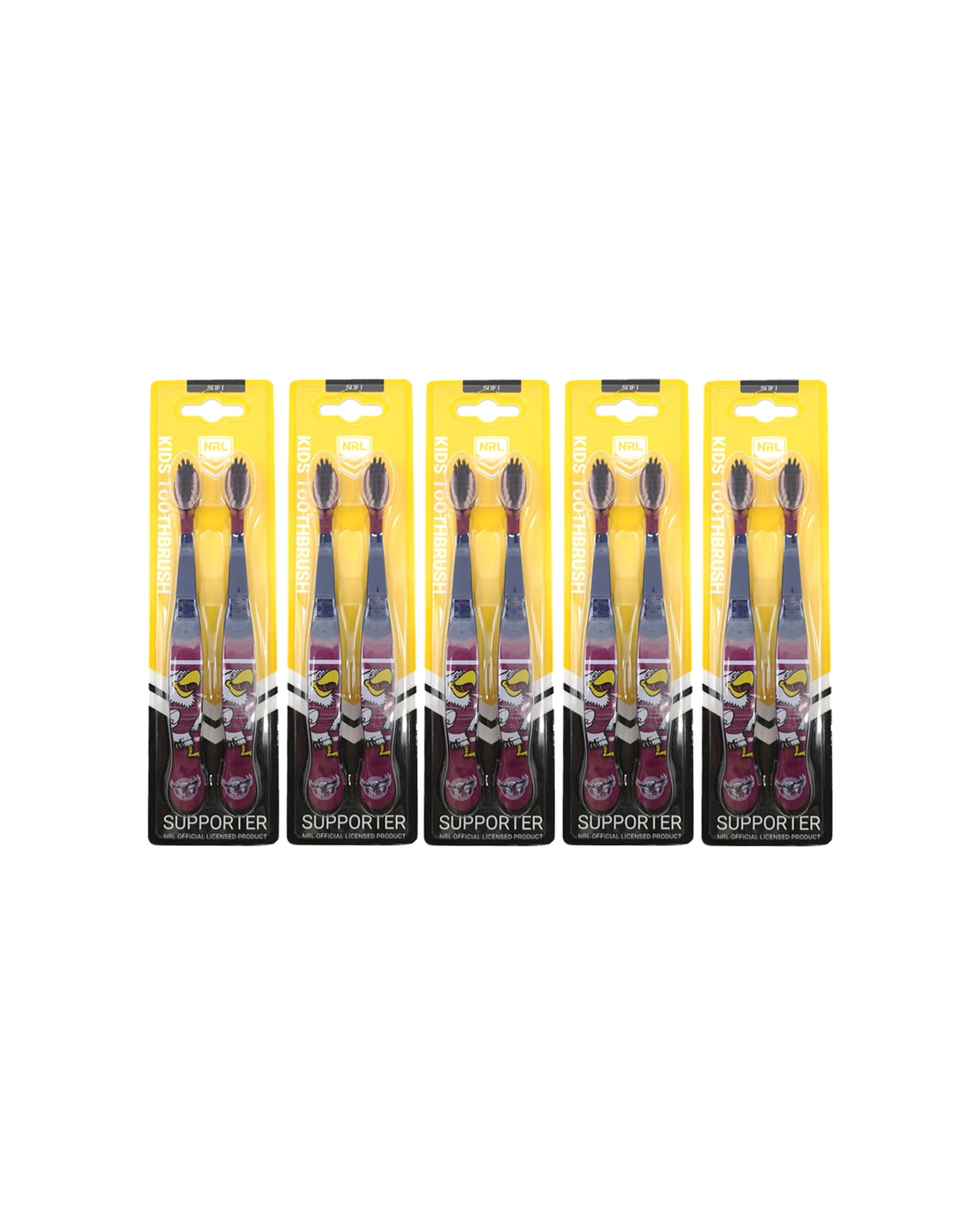 1 NRL 5x 2pc Mascot Manly Sea Eagles Kids/Toddler Soft Toothbrush - Multi, 1 of 1