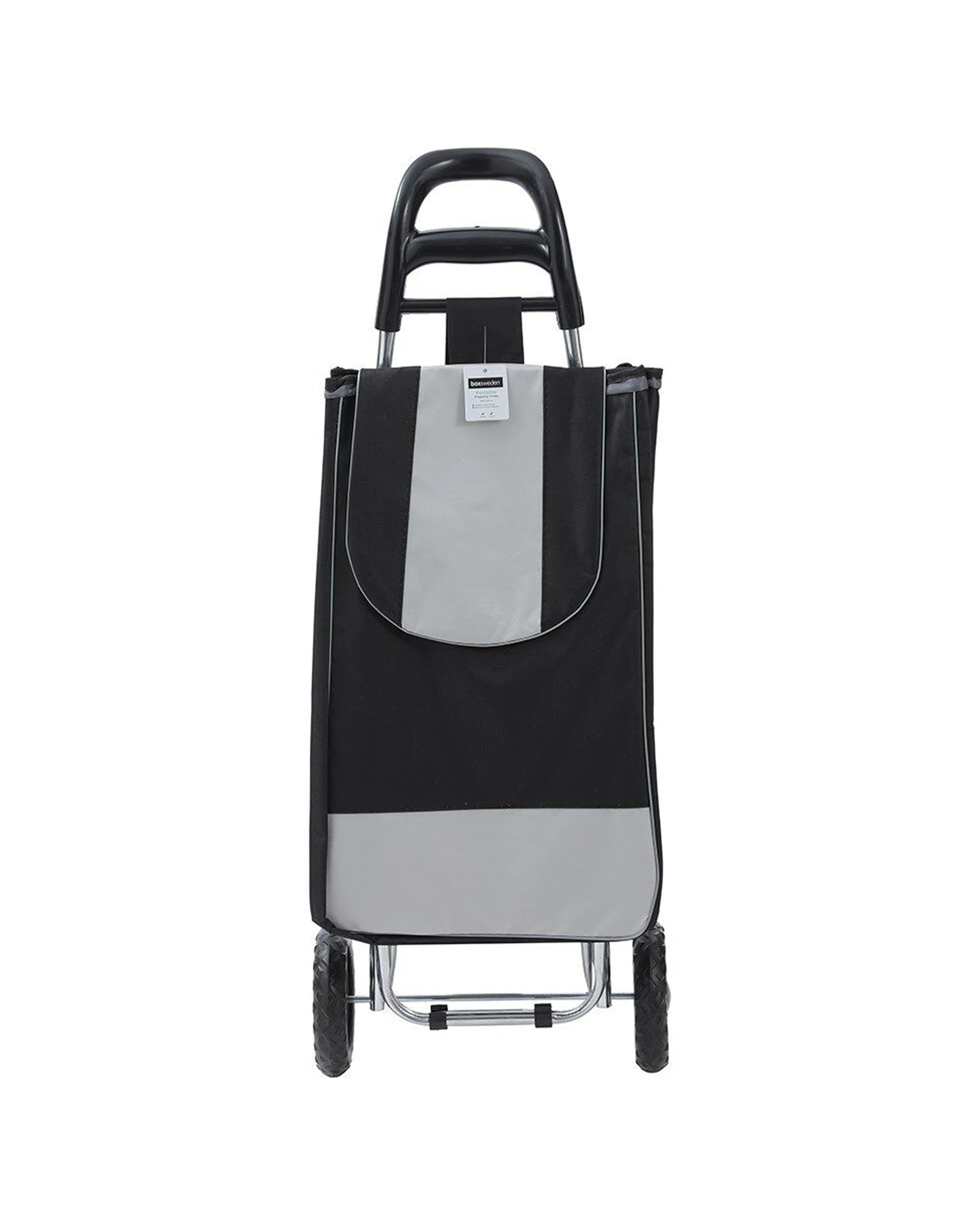 1 Boxsweden Portable Grocery Shopping Trolley With Wheels Foldable Durable - Black, 1 of 7