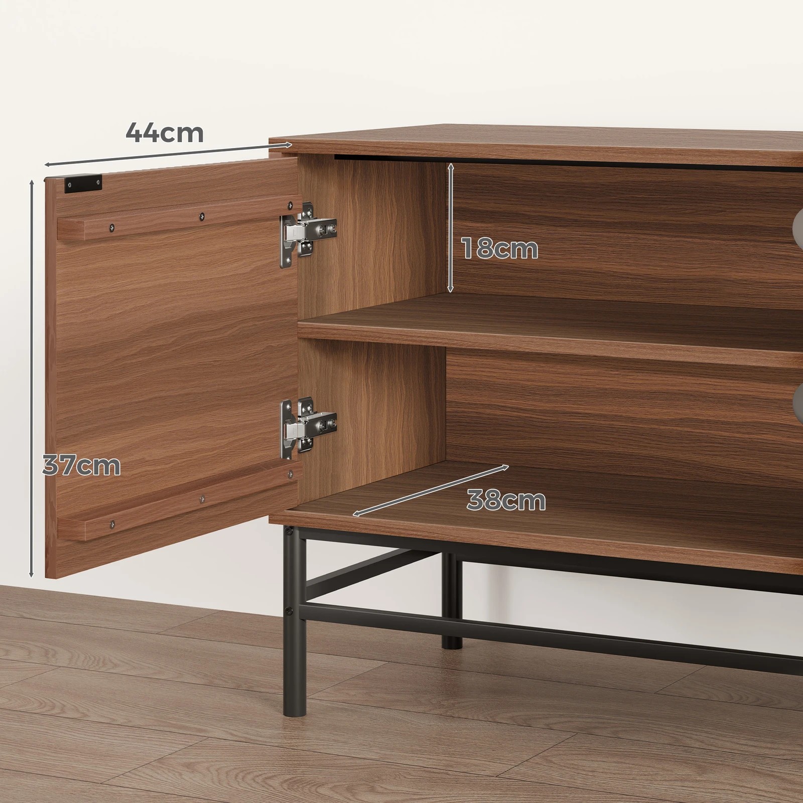 4 Alfordson Entertainment Unit TV Cabinet Stand 180cm Storage 4 Tiers Shelf - Walnut, 4 of 4