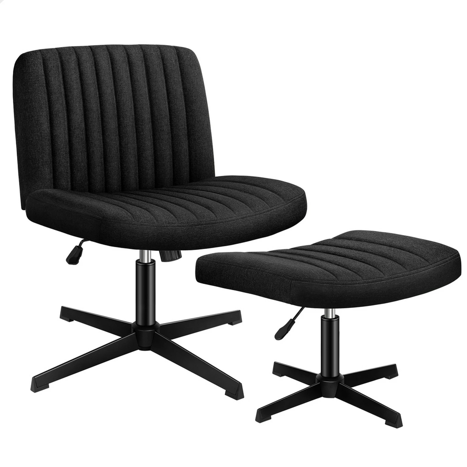 1 Alfordson Office Chair Computer Executive Seat Work Ottoman Fabric - Black, 1 of 10