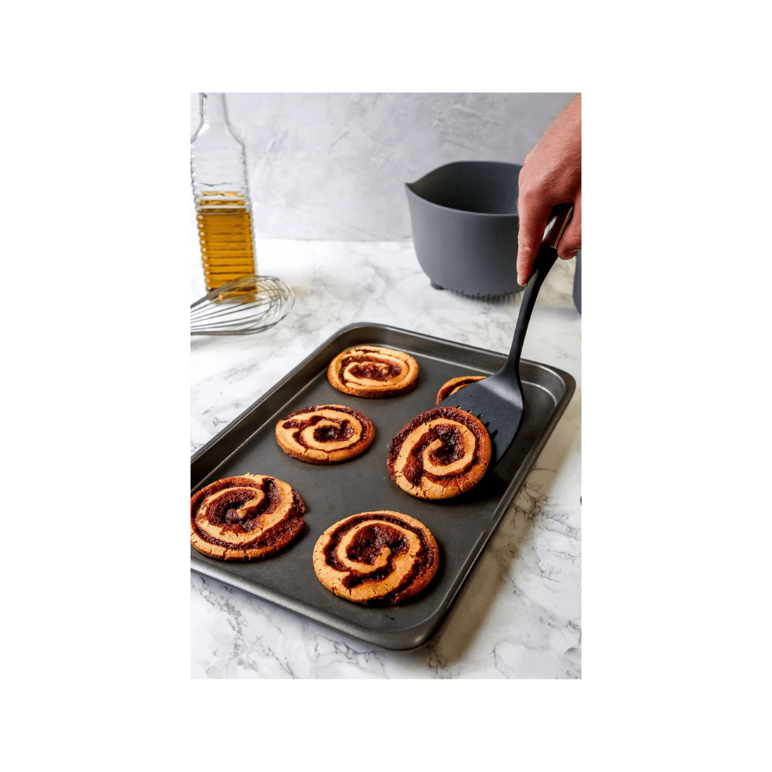 2 Mastercraft 35x25cm Heavy Base Non-stick Bake Tray Kitchen Baking Pan Black
 - Black, 2 of 3