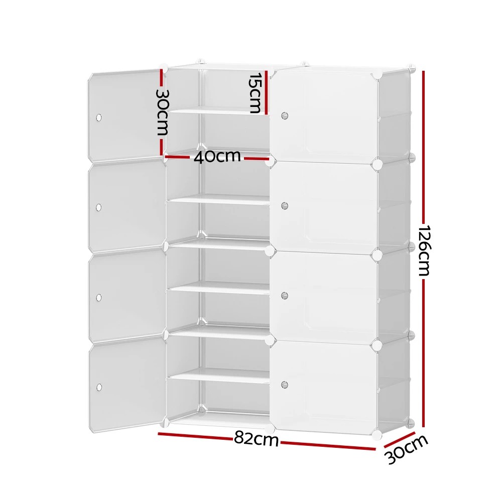 3 Artiss Shoe Box DIY Set of 8 Storage Cube Stackable - White, 3 of 5