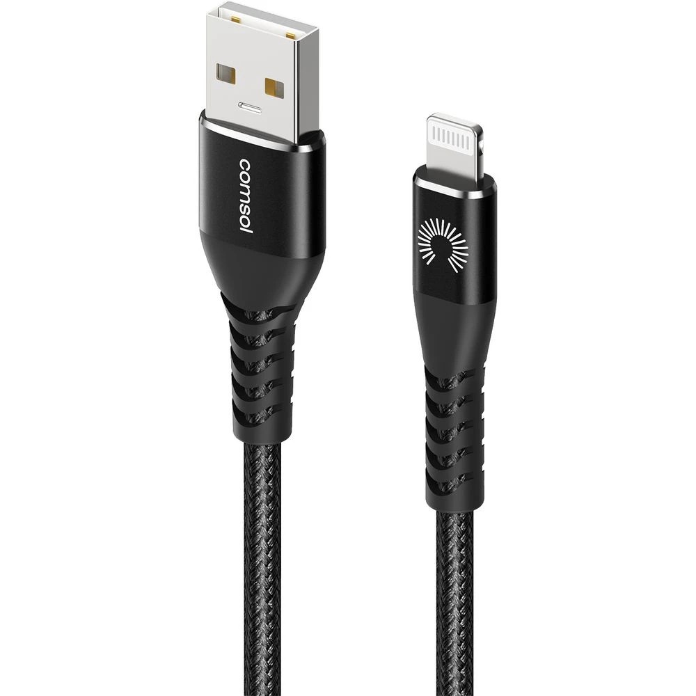4 Comsol Kevlar Lightning to USB-A MFi Cable 3m Black, 4 of 7